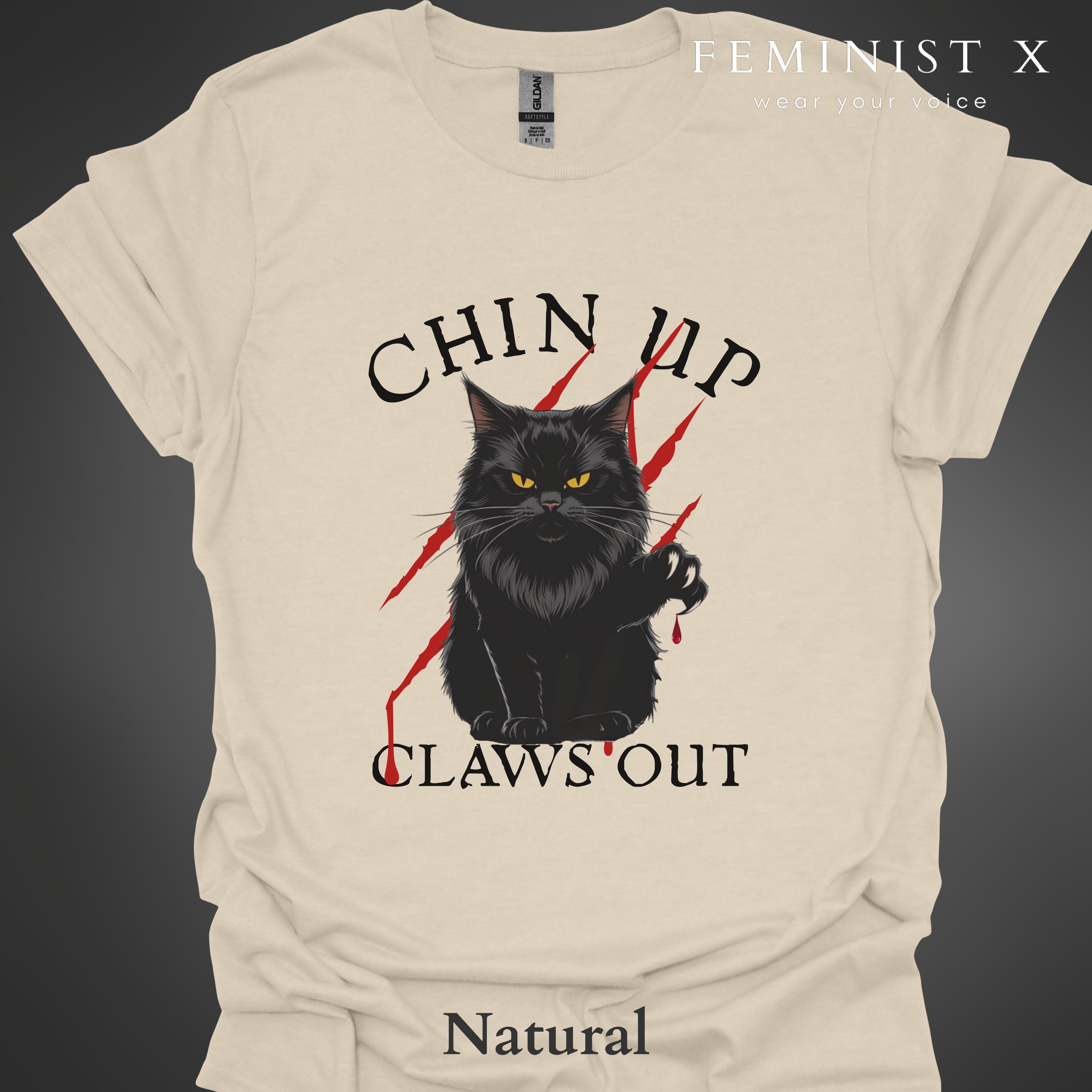 Black Cat Feminist Goth Tee
