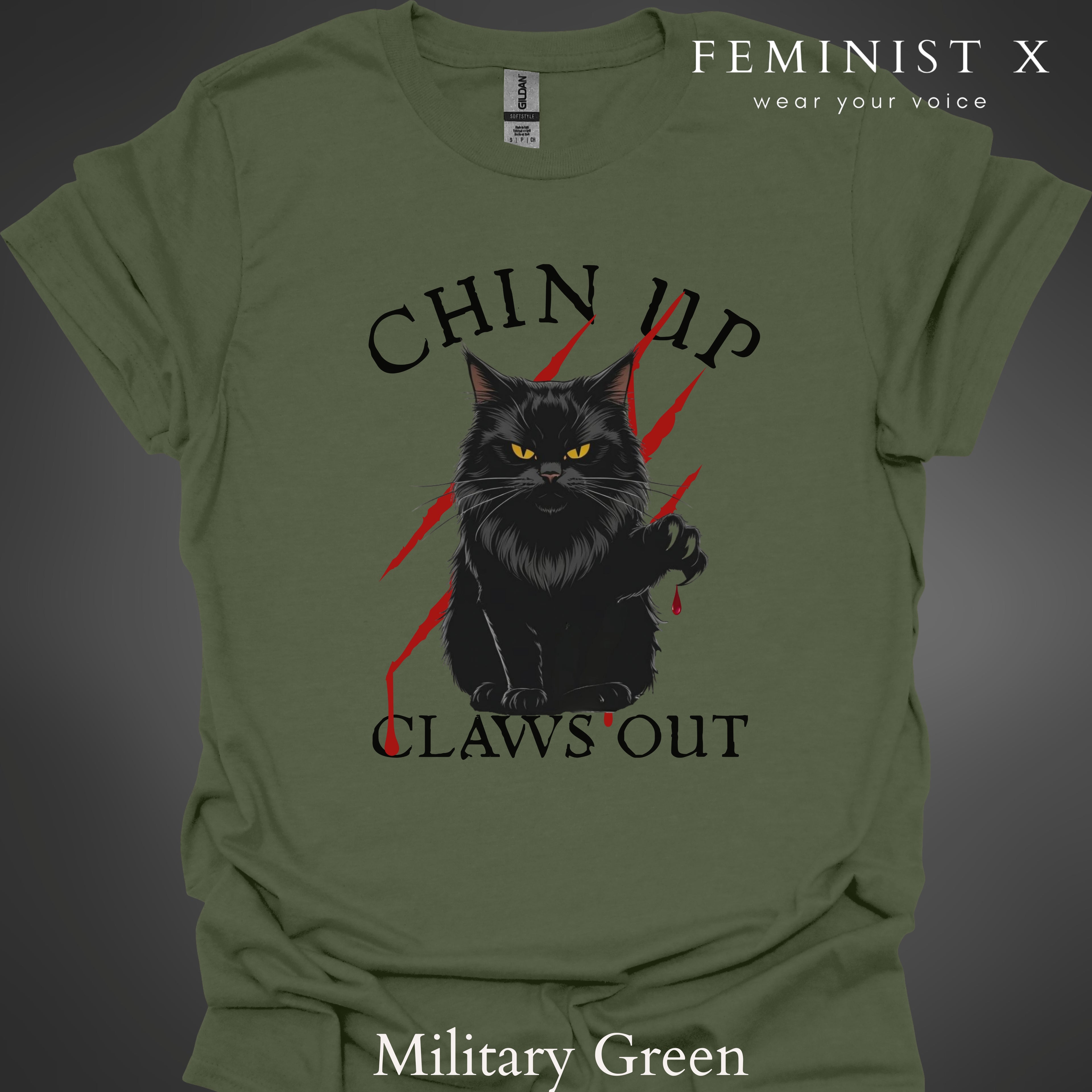 Black Cat Feminist Goth Tee