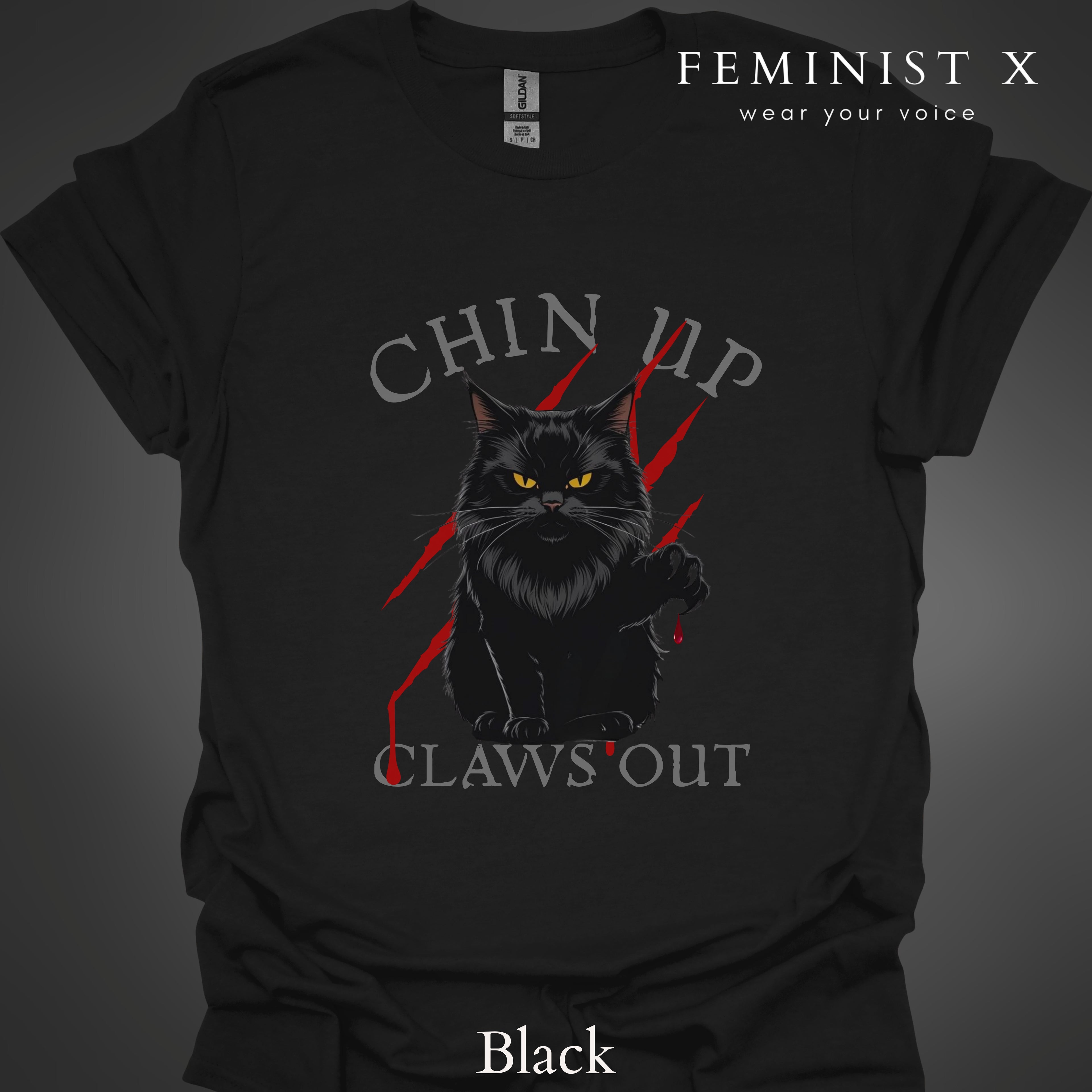 Black Cat Feminist Goth Tee
