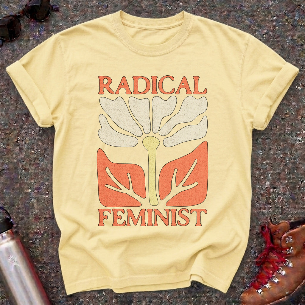 Radical Feminist Retro Floral Tshirt