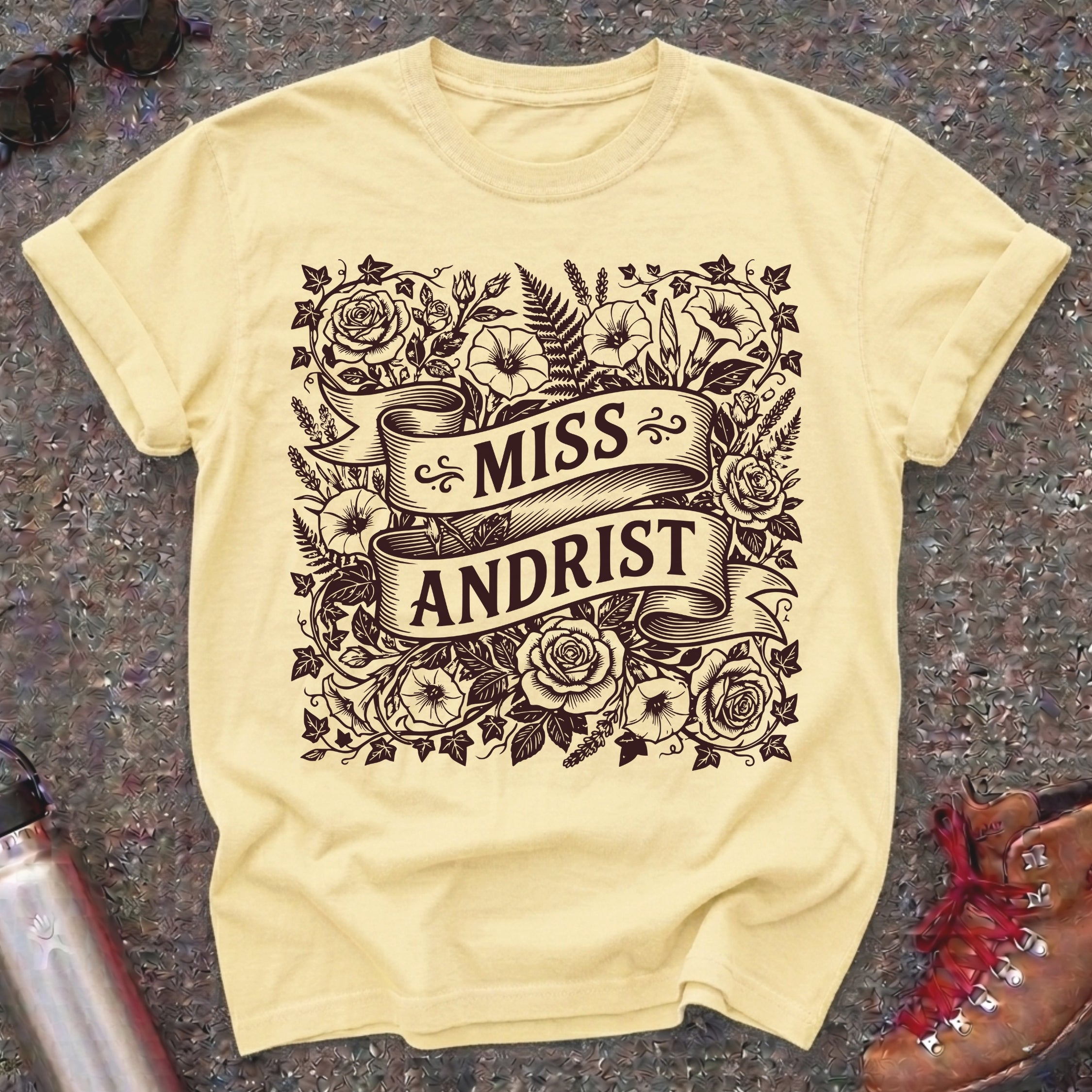 Vintage Floral Misandrist Feminist TShirt