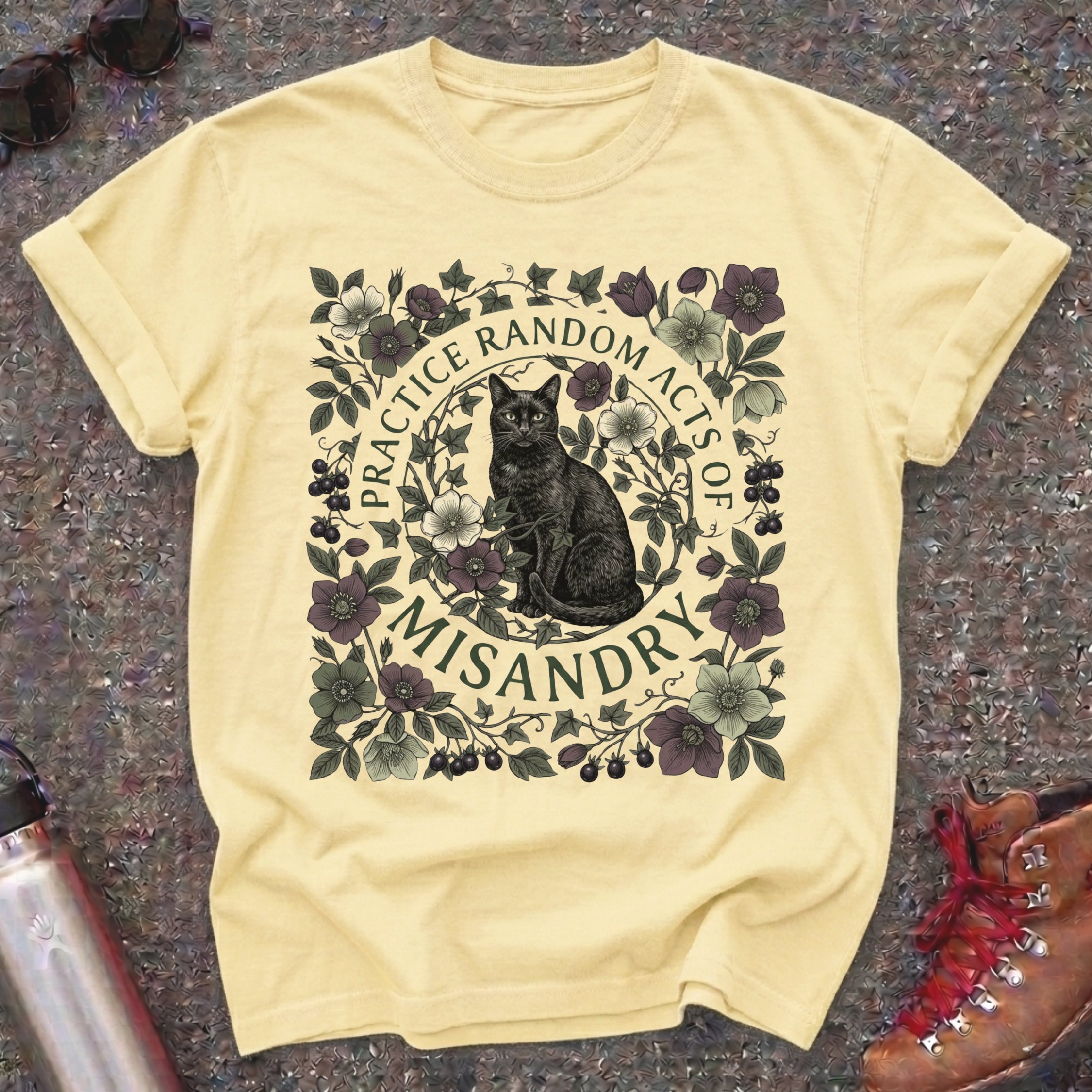 Random Acts of Misandry Black Cat Shirt