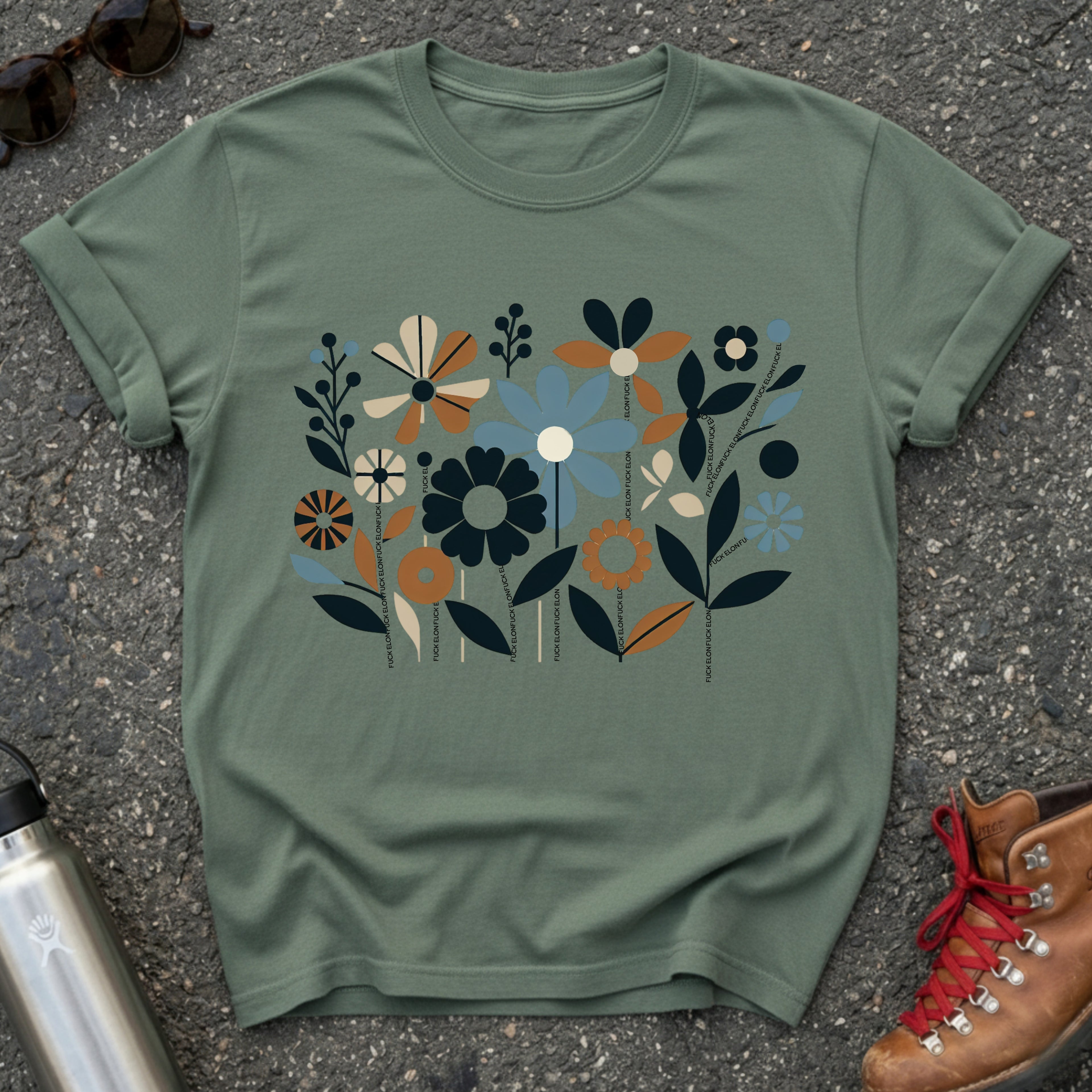 Subtle Fuck Elon Flower Shirt