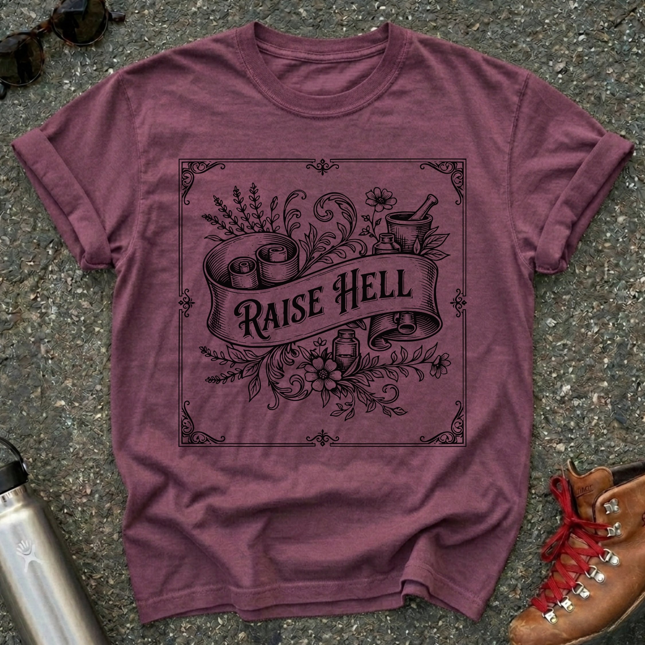 Vintage Apothecary Raise Hell Feminist T Shirt