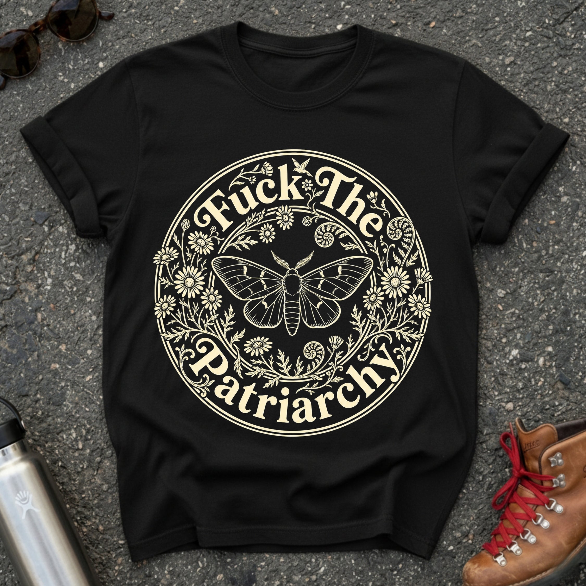 Feminist Moth Botanical Tshirt