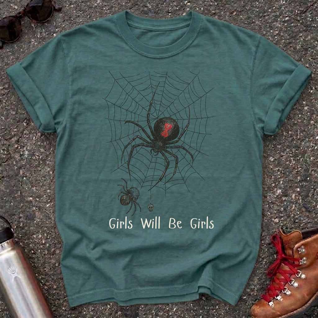 Girls Will Be Girls Black Widow Shirt