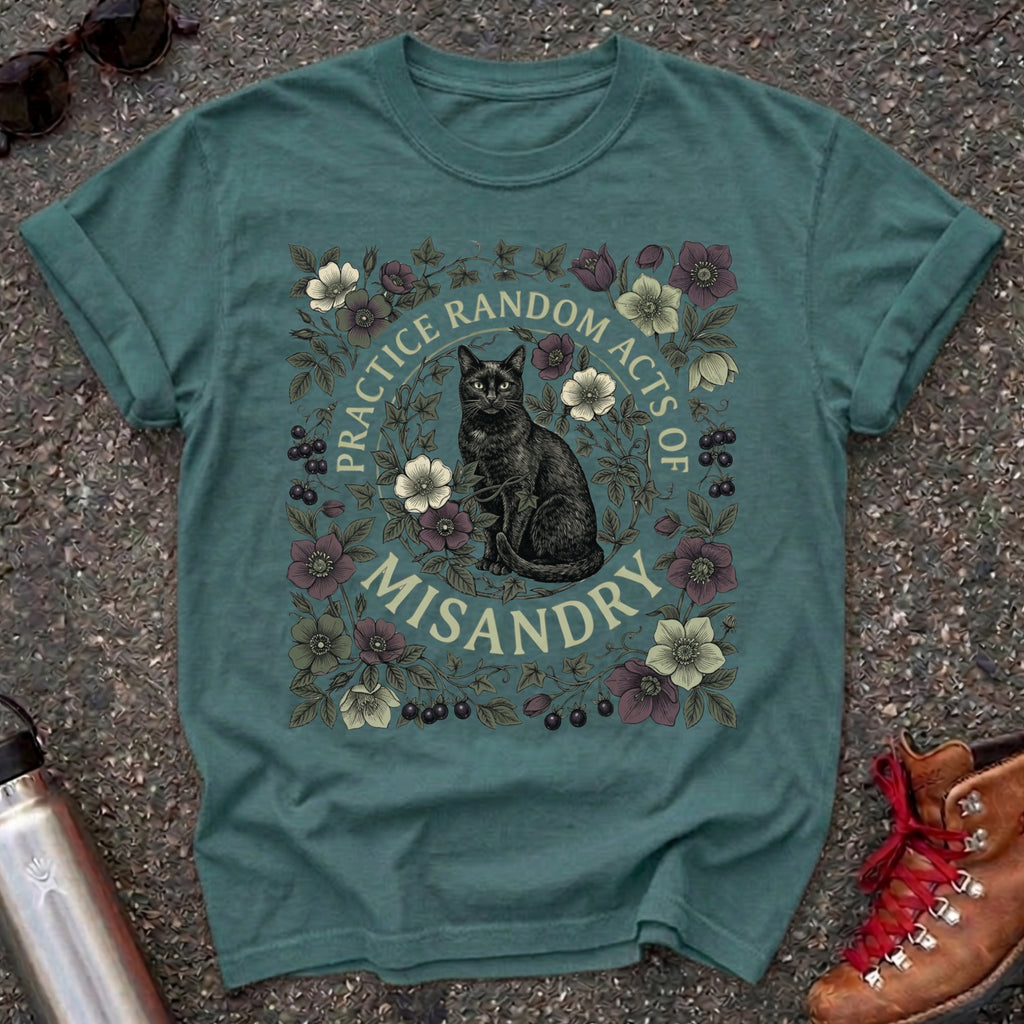 Random Acts of Misandry Black Cat Shirt