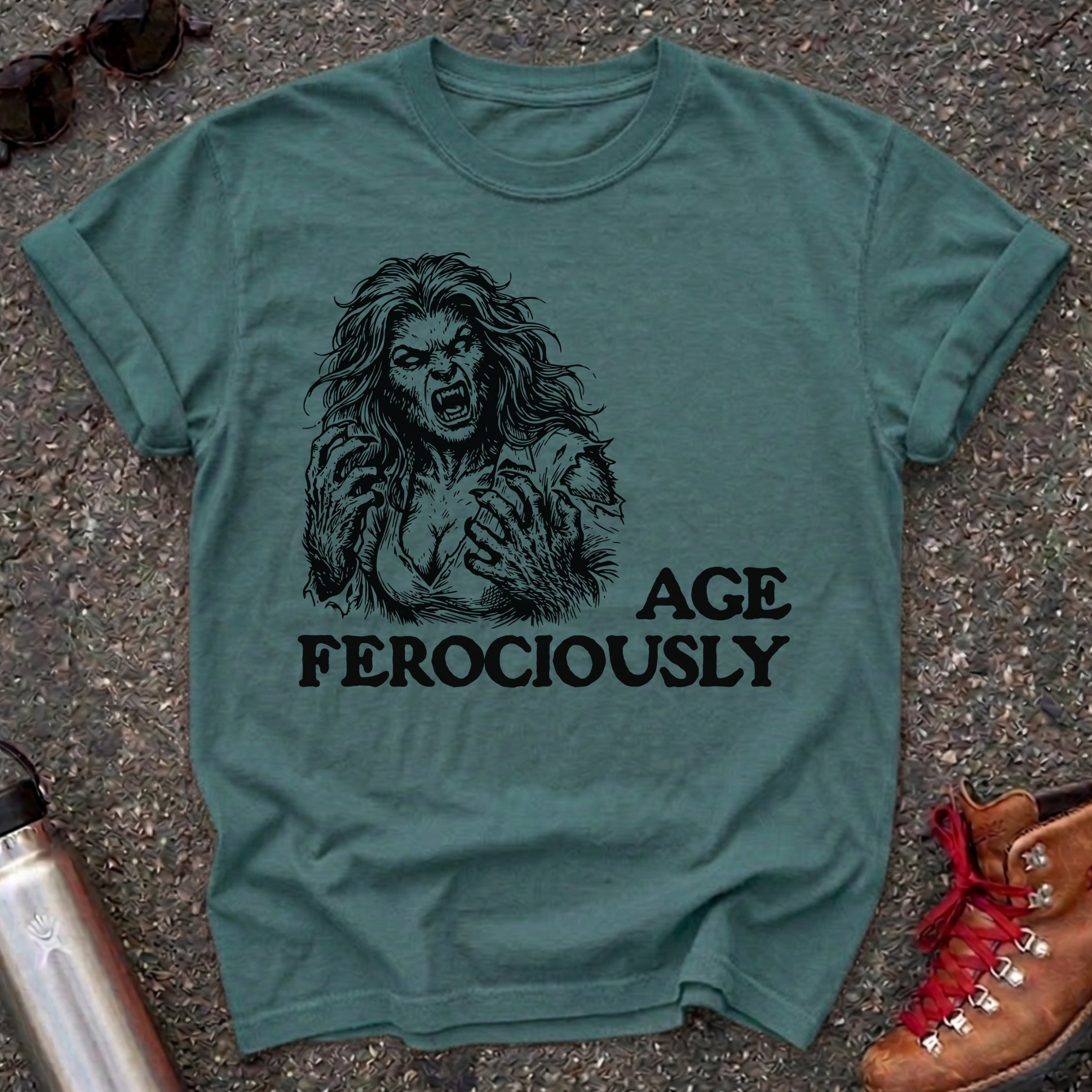 Funny Werewolf Menopause Feminist Tshirt