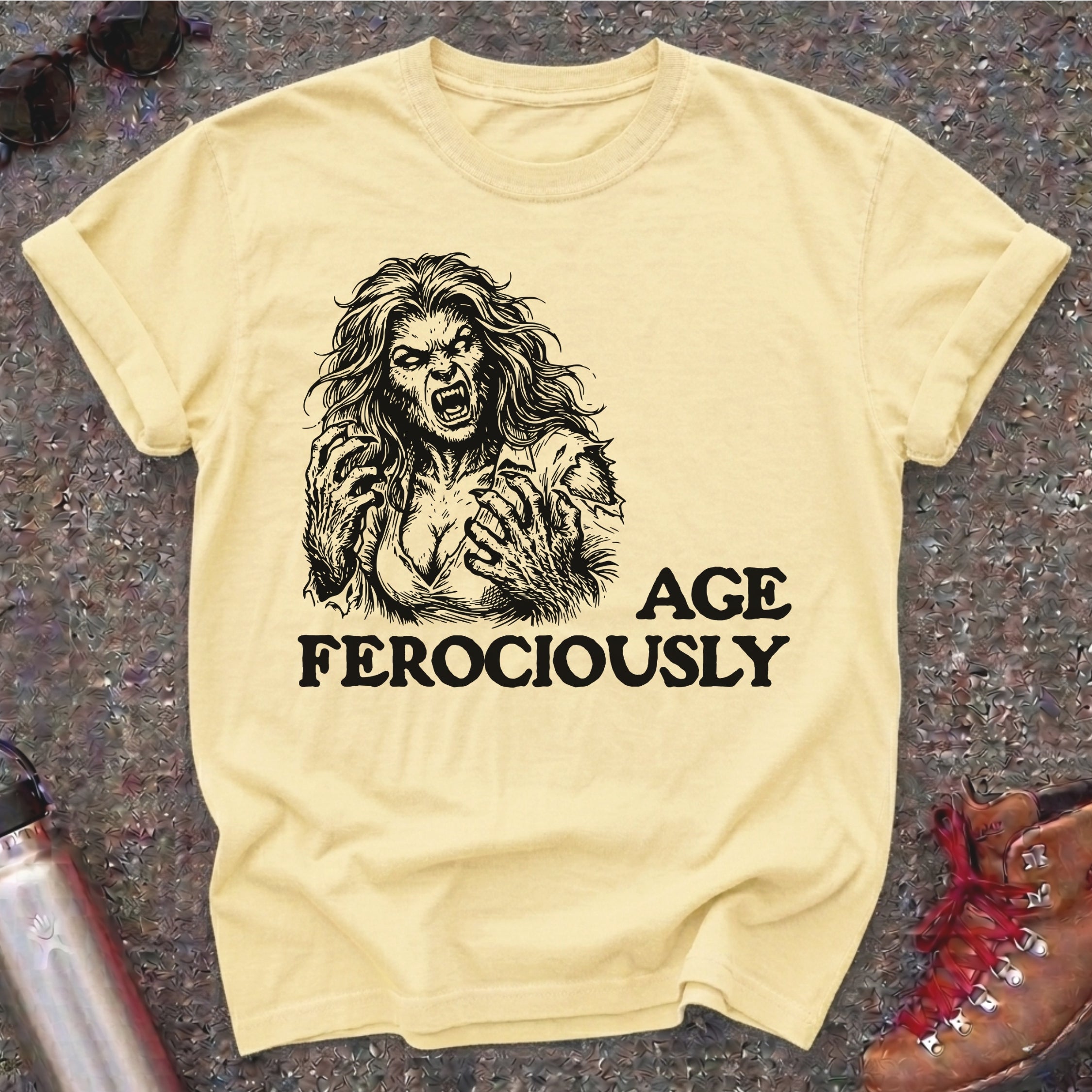 Funny Werewolf Menopause Feminist Tshirt