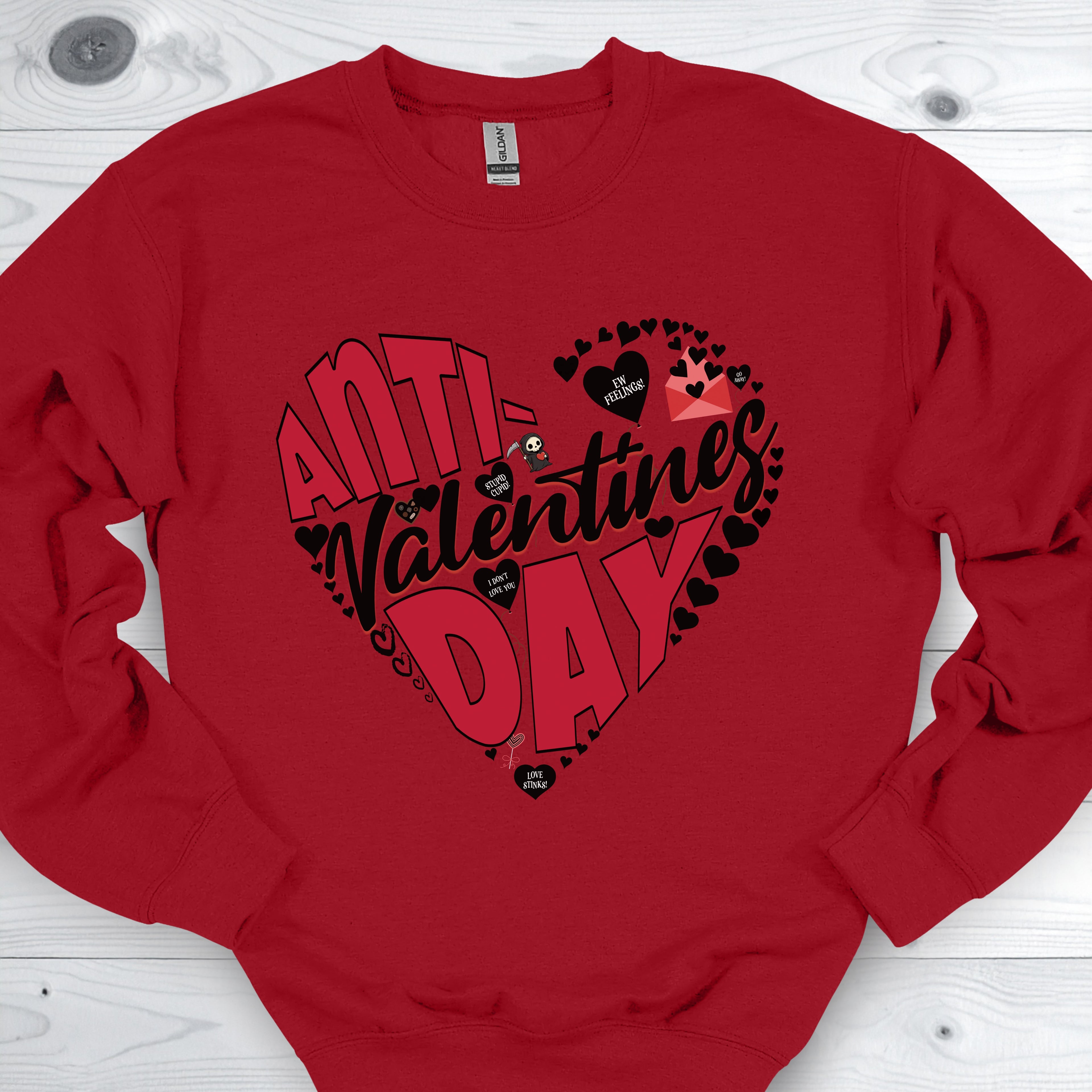 Anti Valentines Day Black Heart Sweatshirt