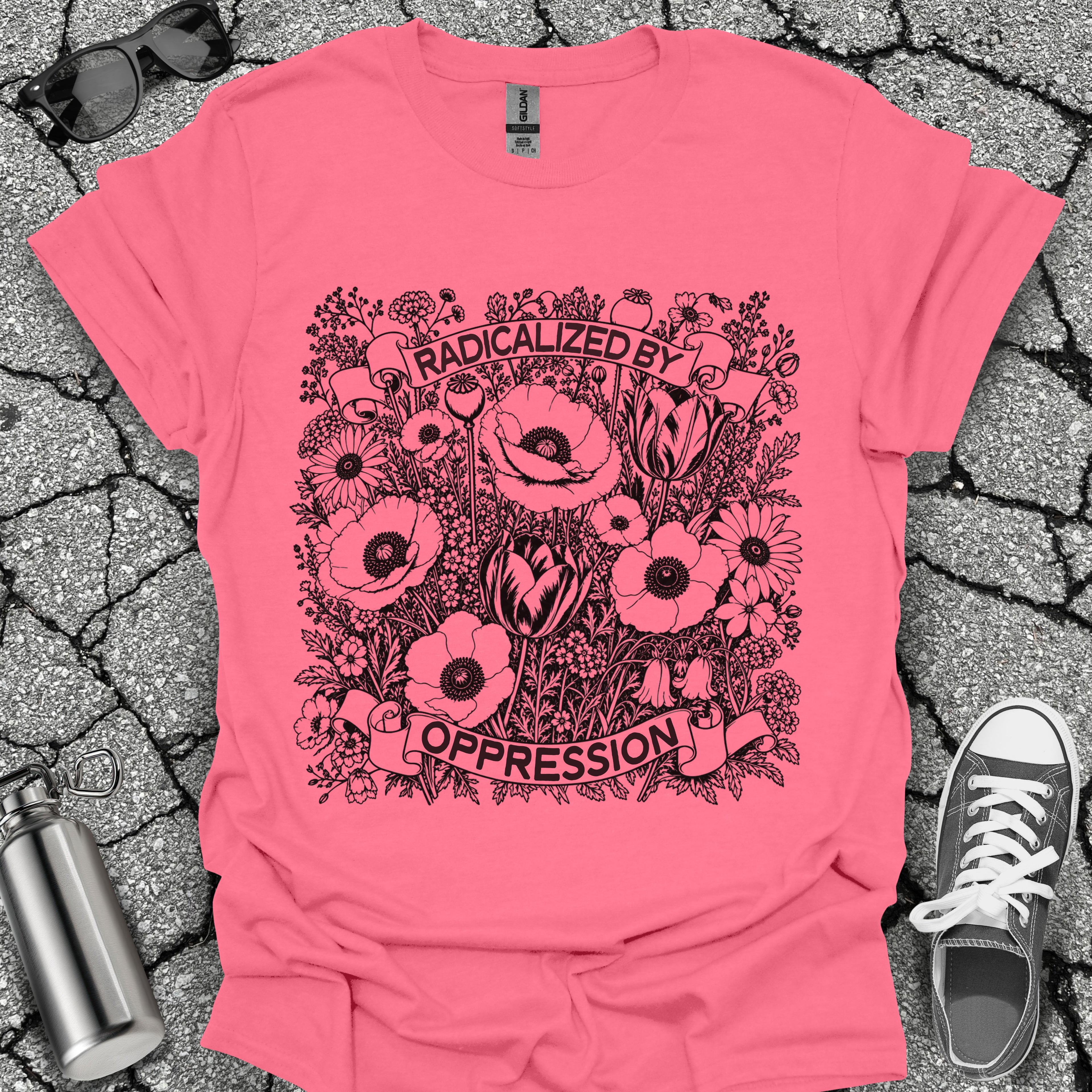Radicalized by Oppression Floral Graphic Tee