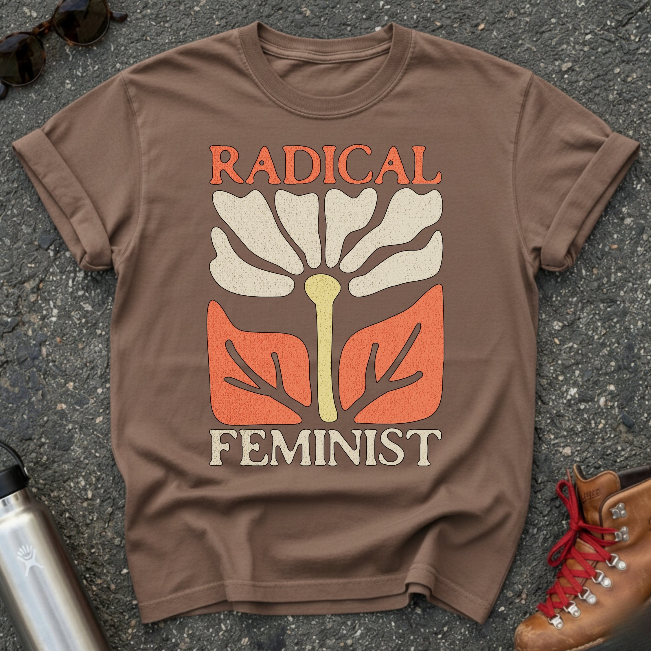 Radical Feminist Retro Floral Tshirt