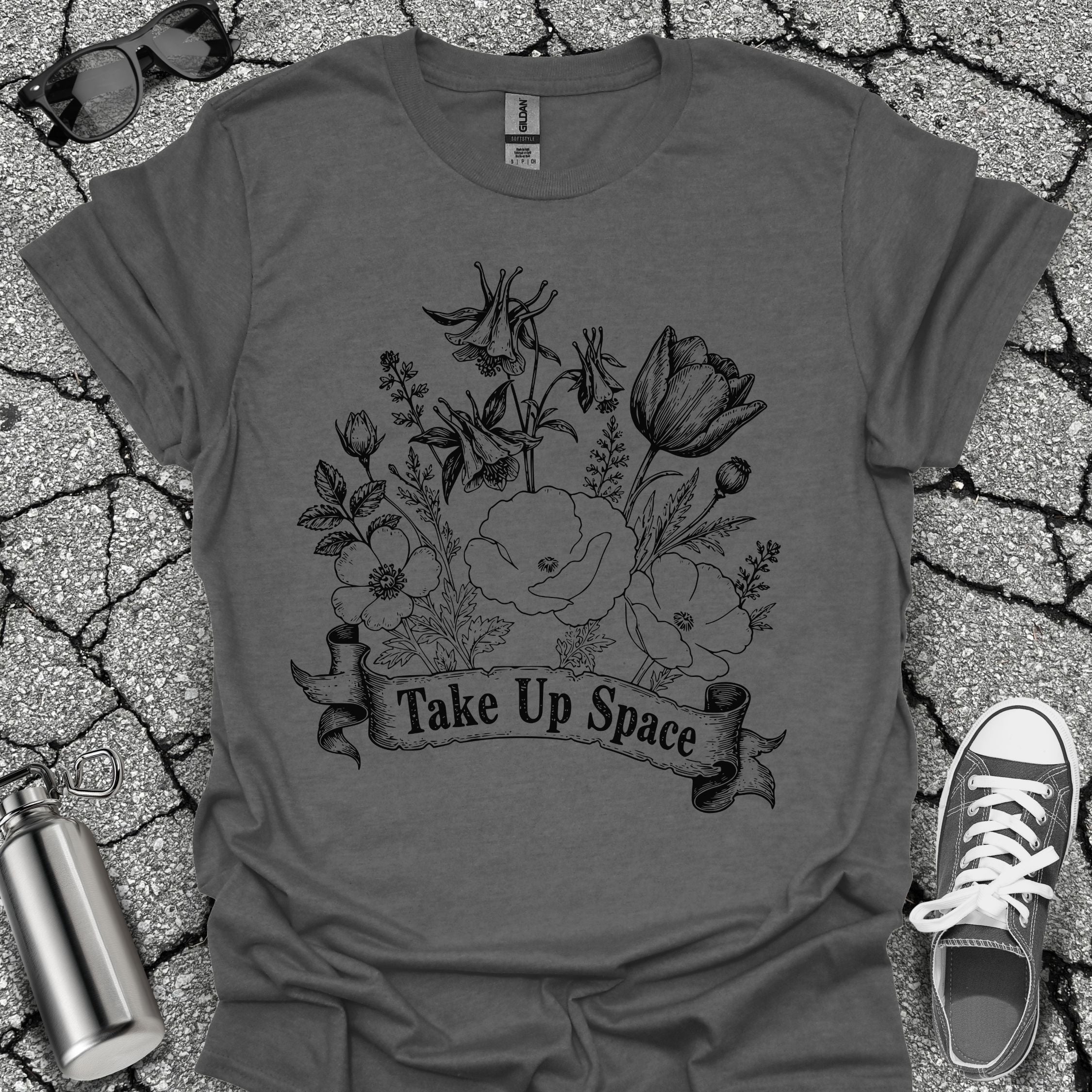 Take Up Space Floral Graphic Tee
