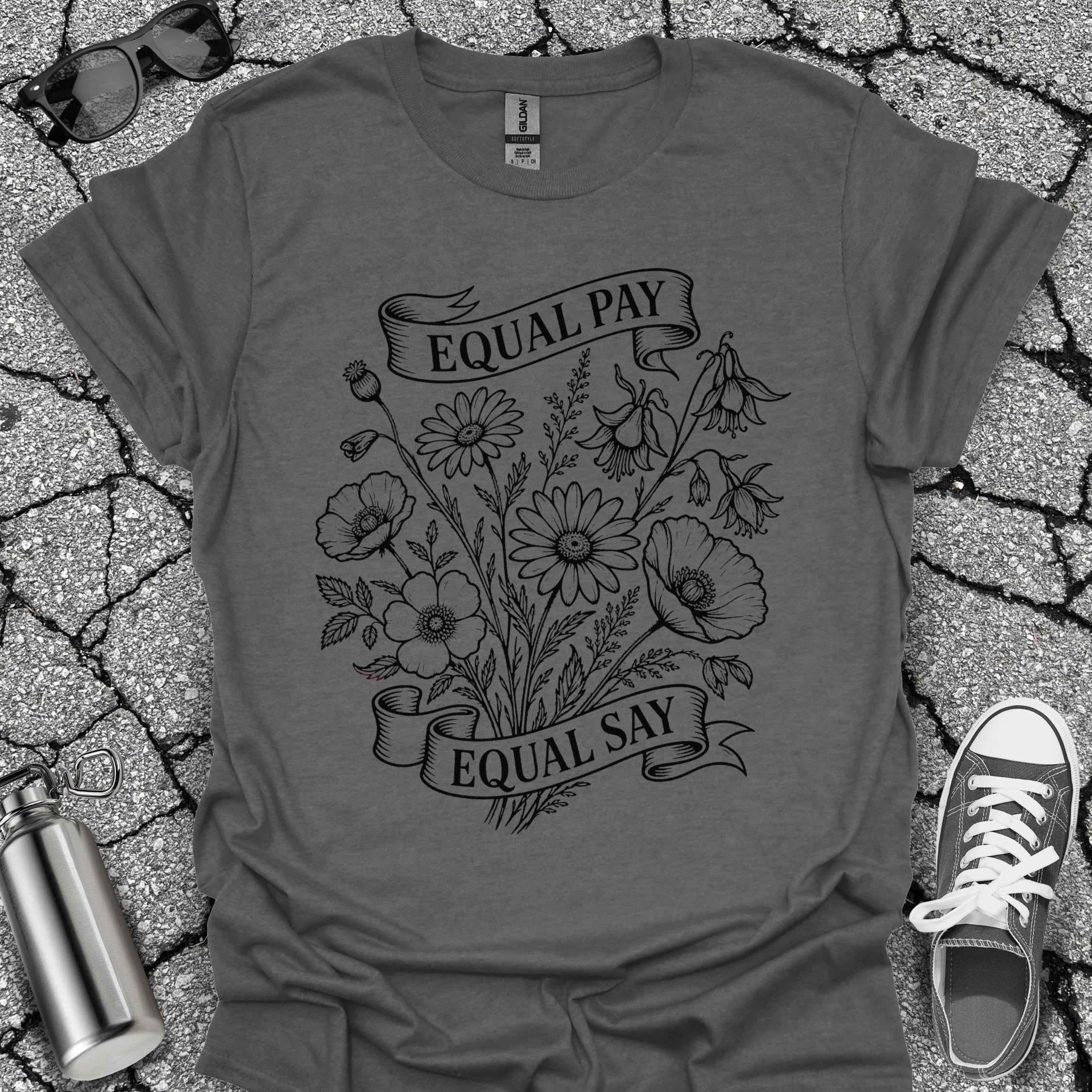 Equal Pay Say Feminist Wildflower Tshirt