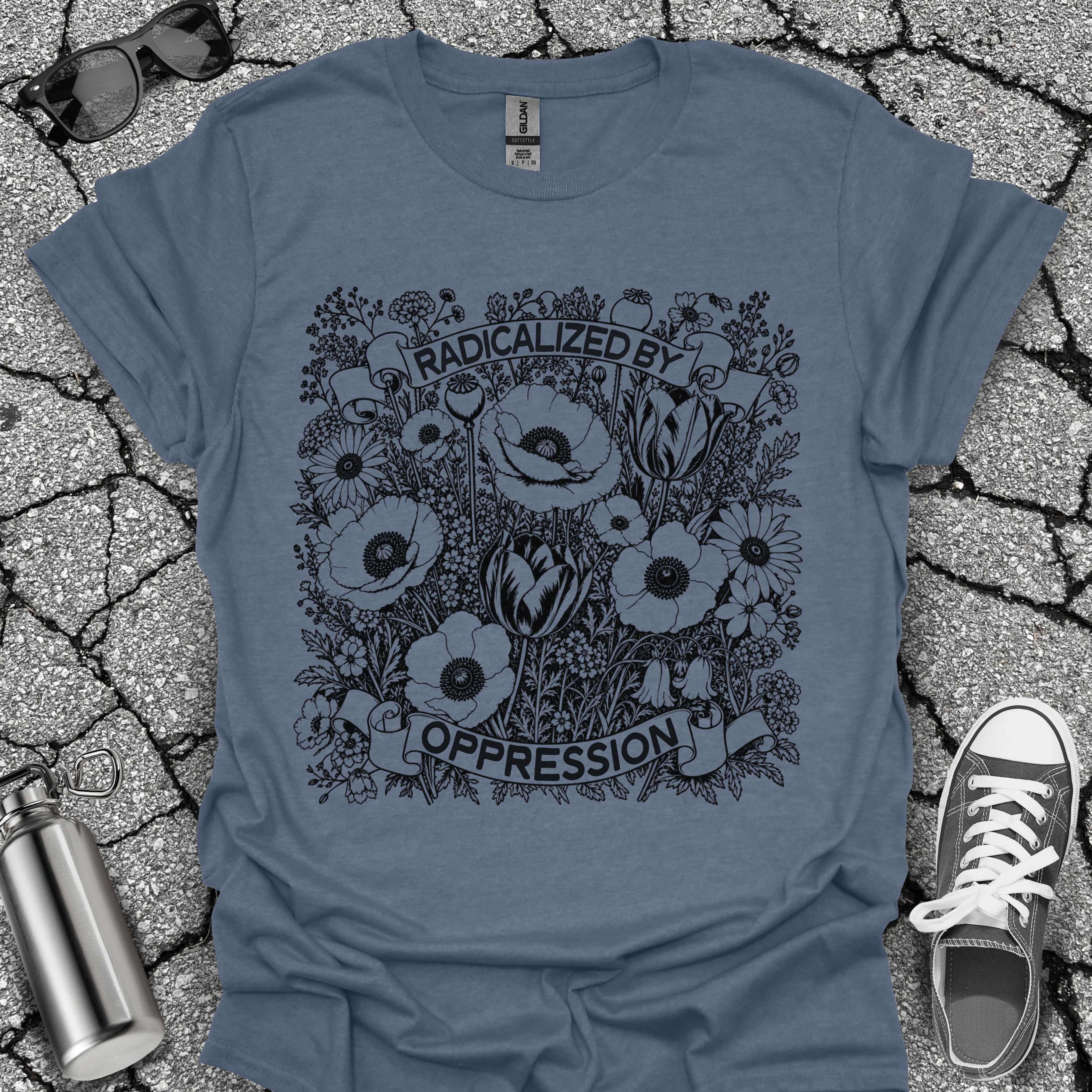 Radicalized by Oppression Floral Graphic Tee