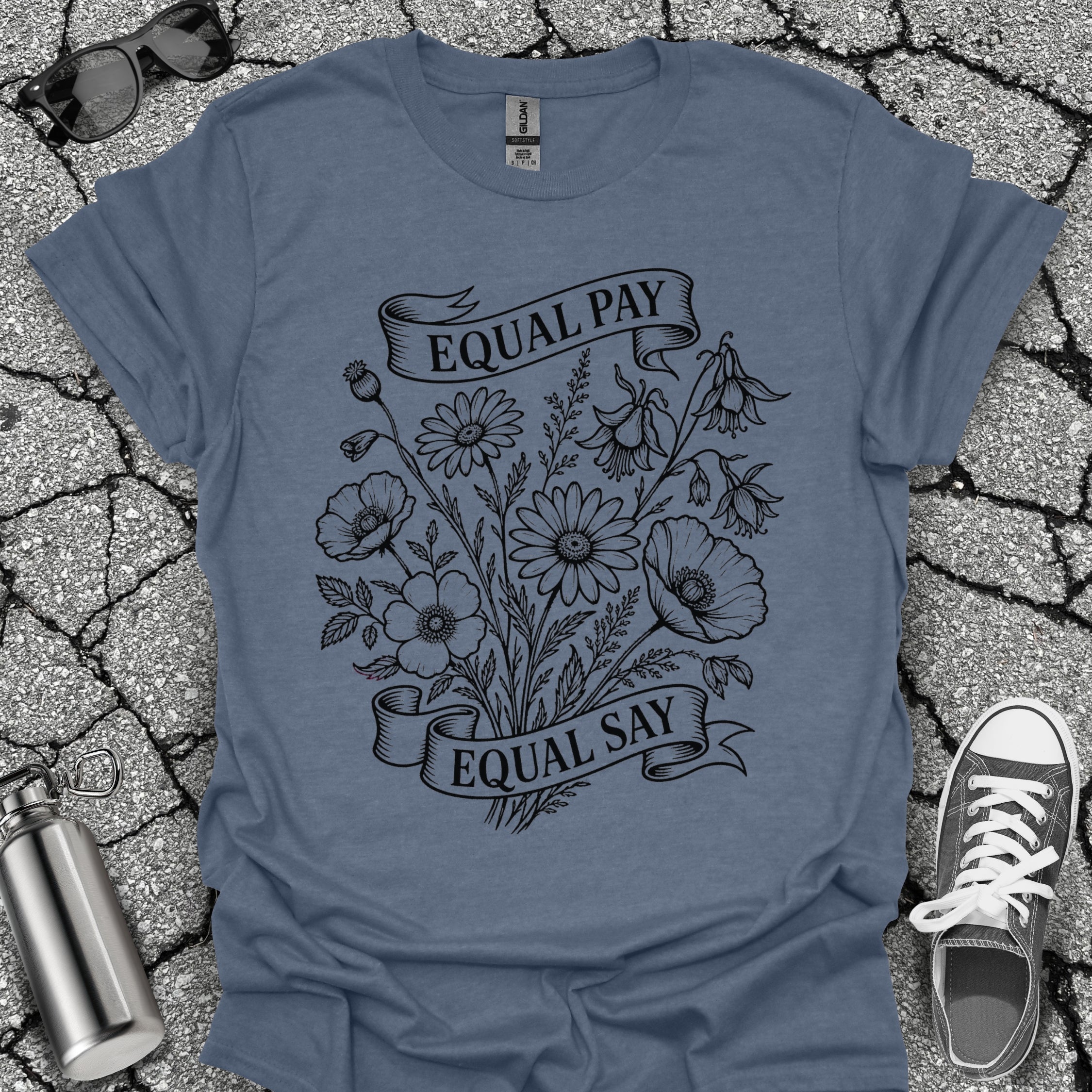 Equal Pay Say Feminist Wildflower Tshirt