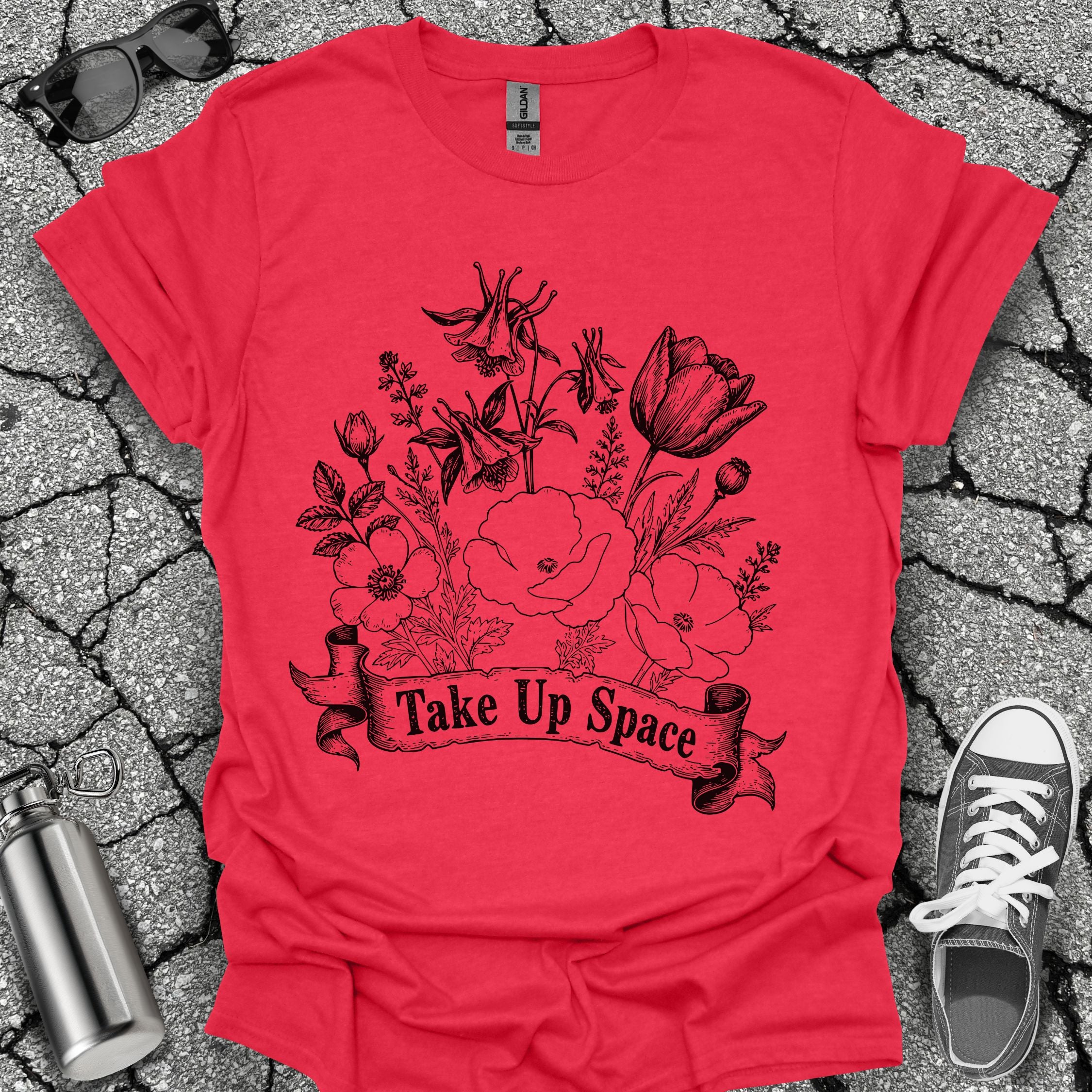 Take Up Space Floral Graphic Tee