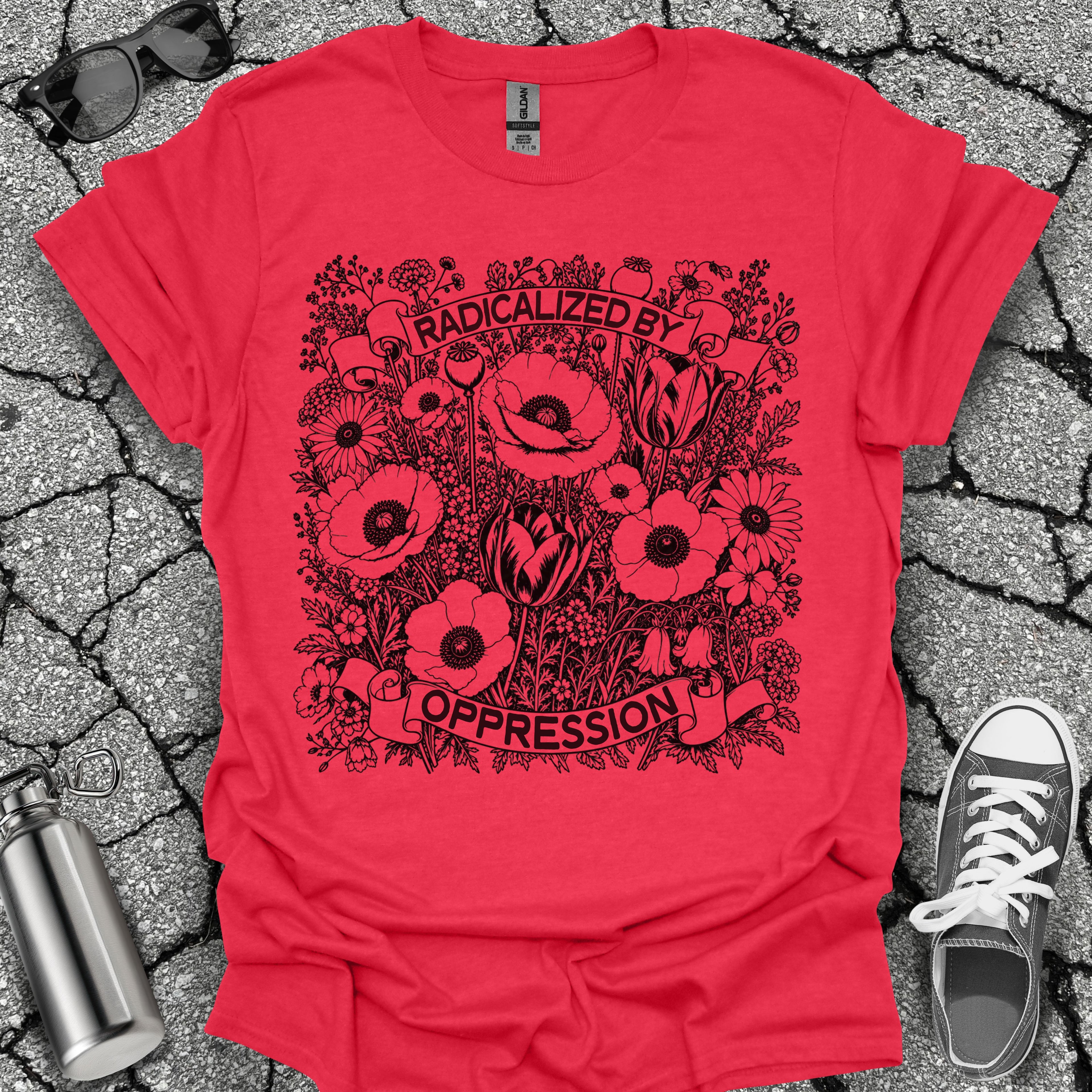 Radicalized by Oppression Floral Graphic Tee