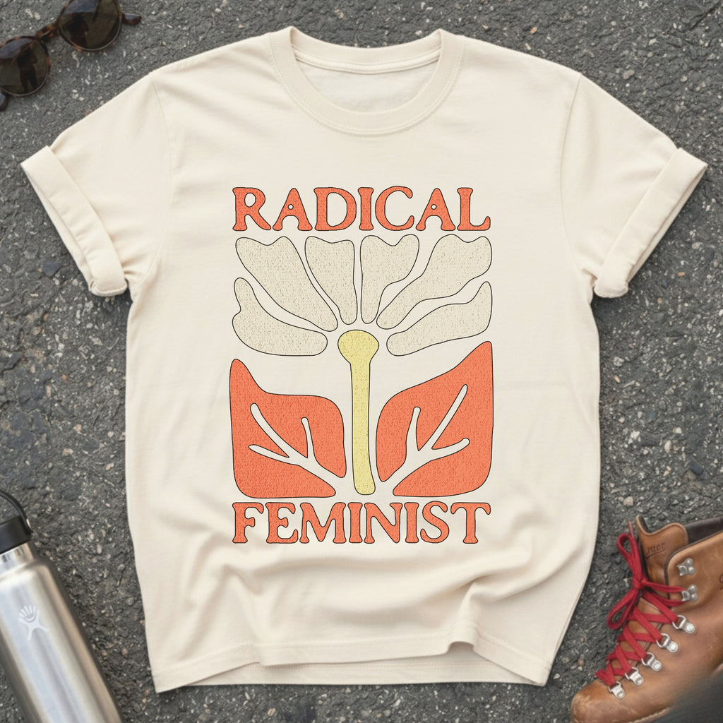 Radical Feminist Retro Floral Tshirt