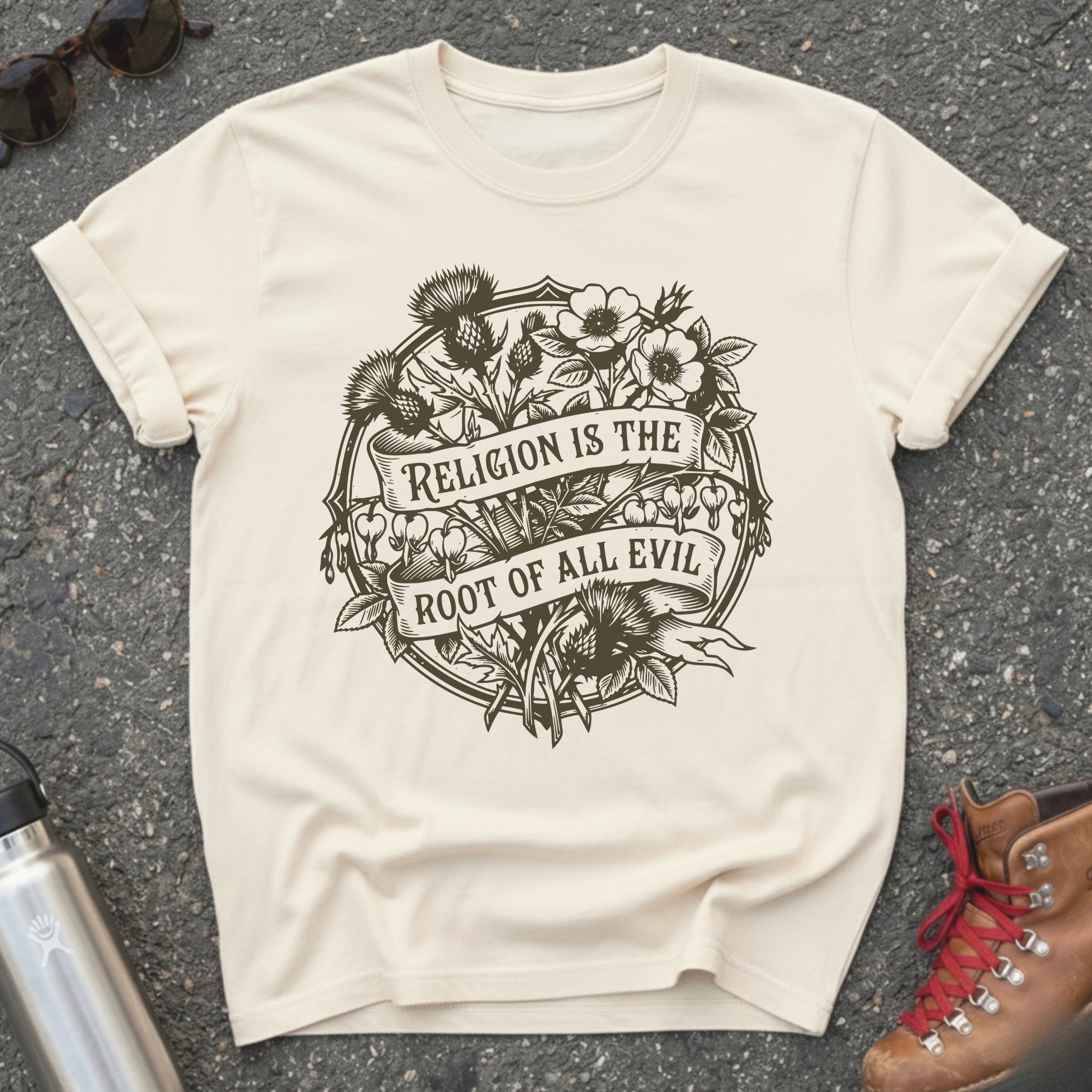 Atheist Floral Badge Women's Shirt