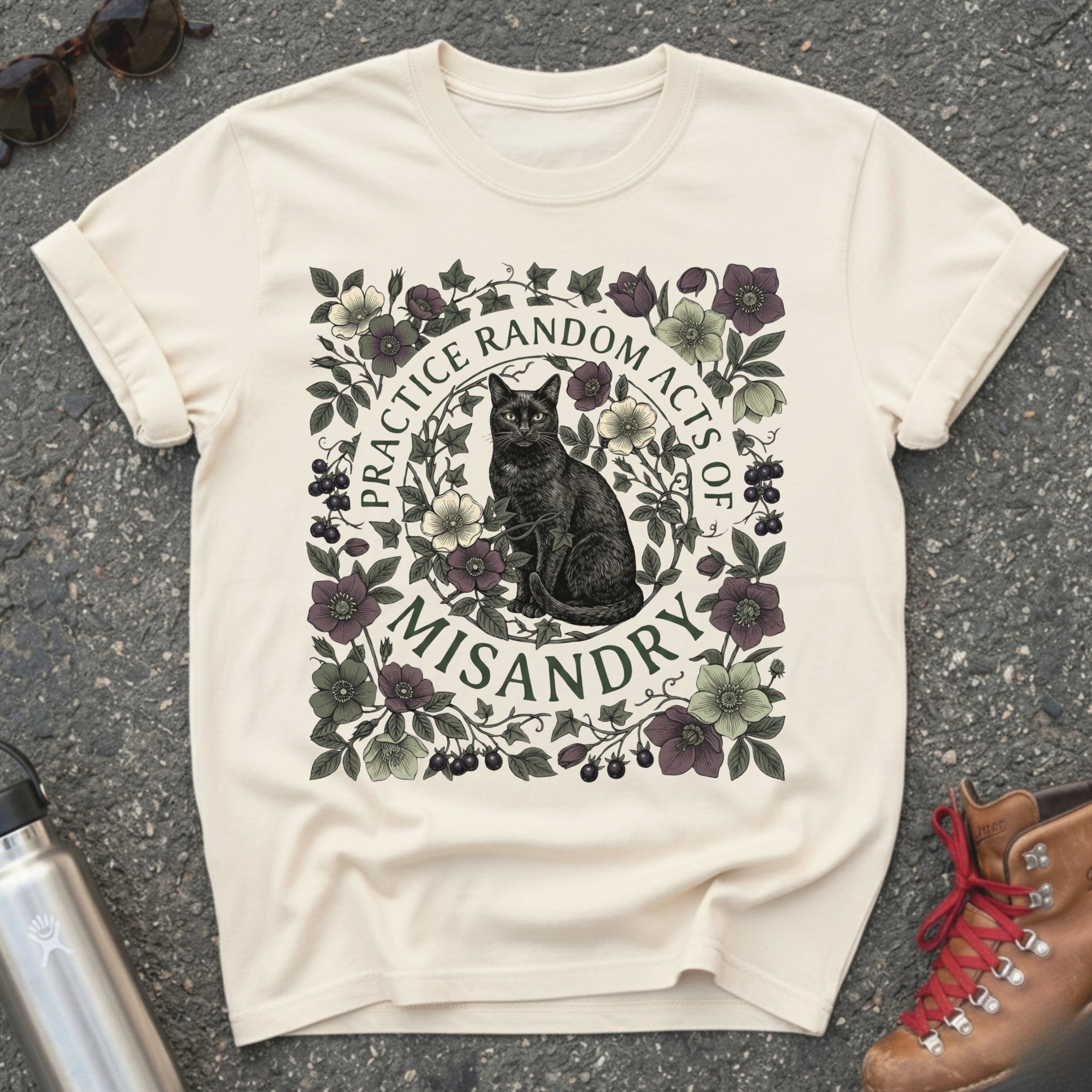 Random Acts of Misandry Black Cat Shirt