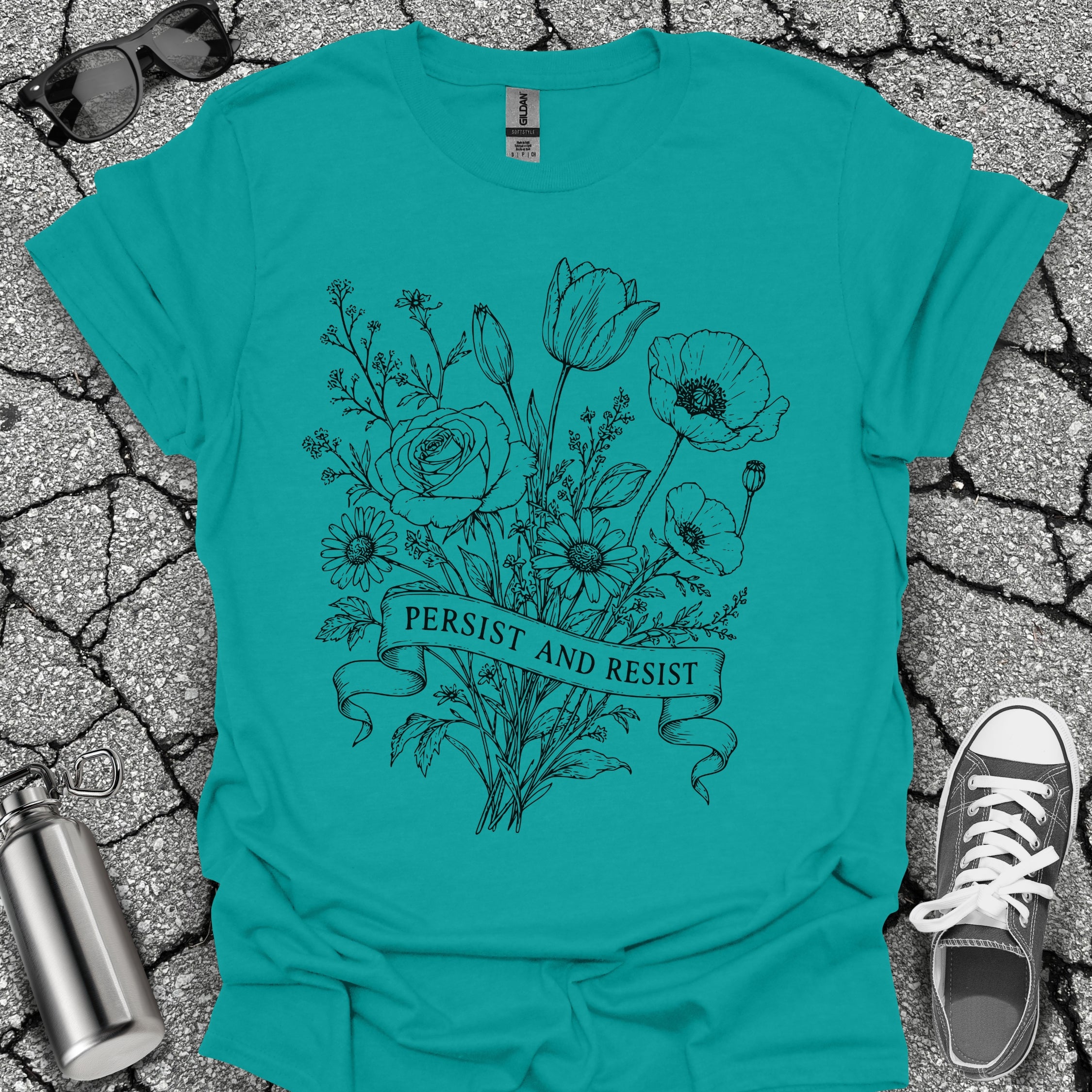 Persist and Resist Wildflower Feminist Tshirt