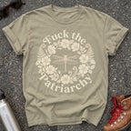 Fuck the Patriarchy Dragonfly Floral Tshirt