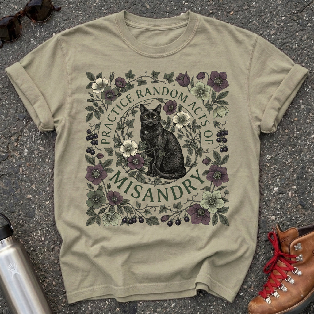Random Acts of Misandry Black Cat Shirt