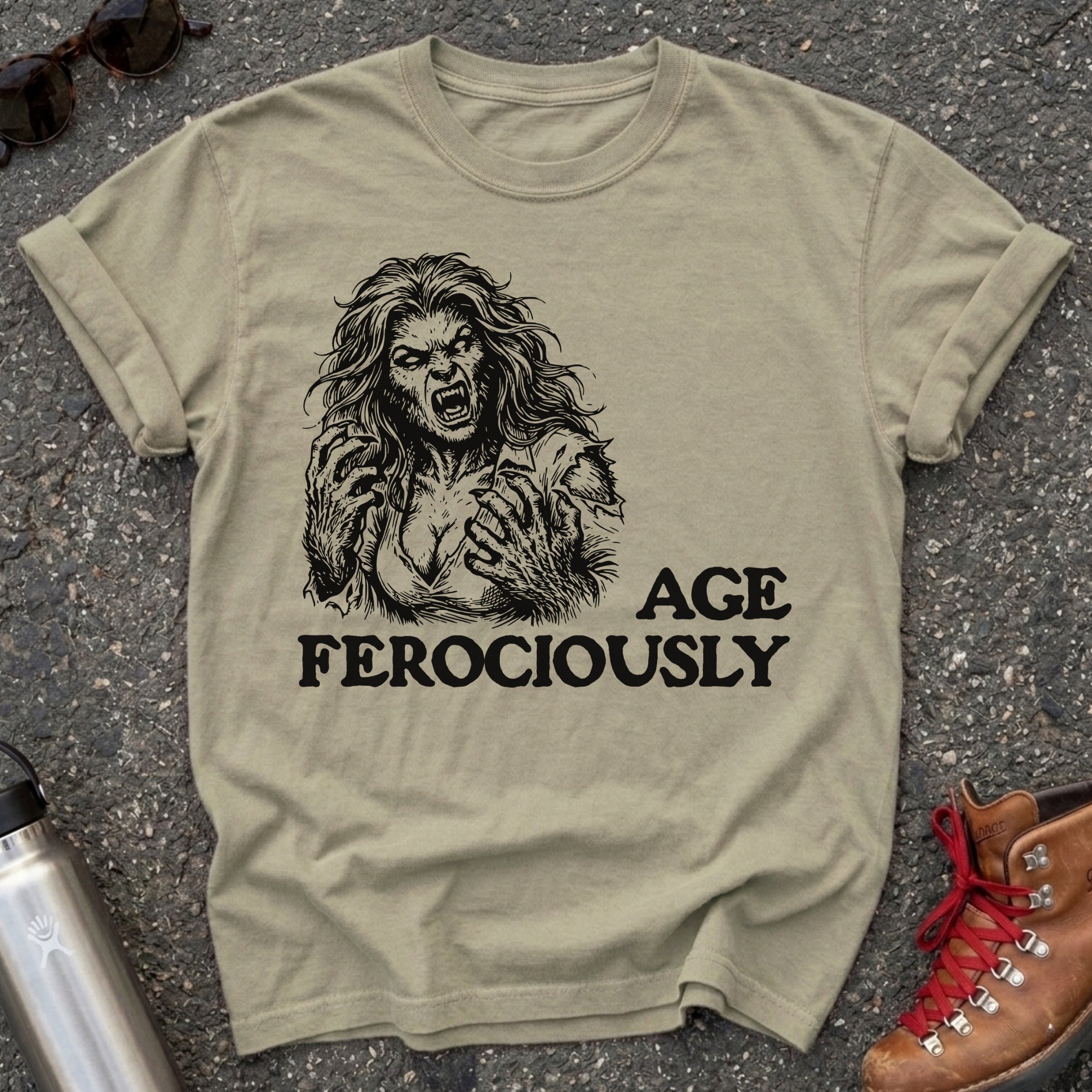 Funny Werewolf Menopause Feminist Tshirt