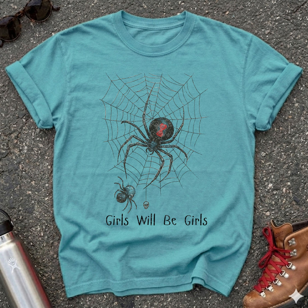 Girls Will Be Girls Black Widow Shirt