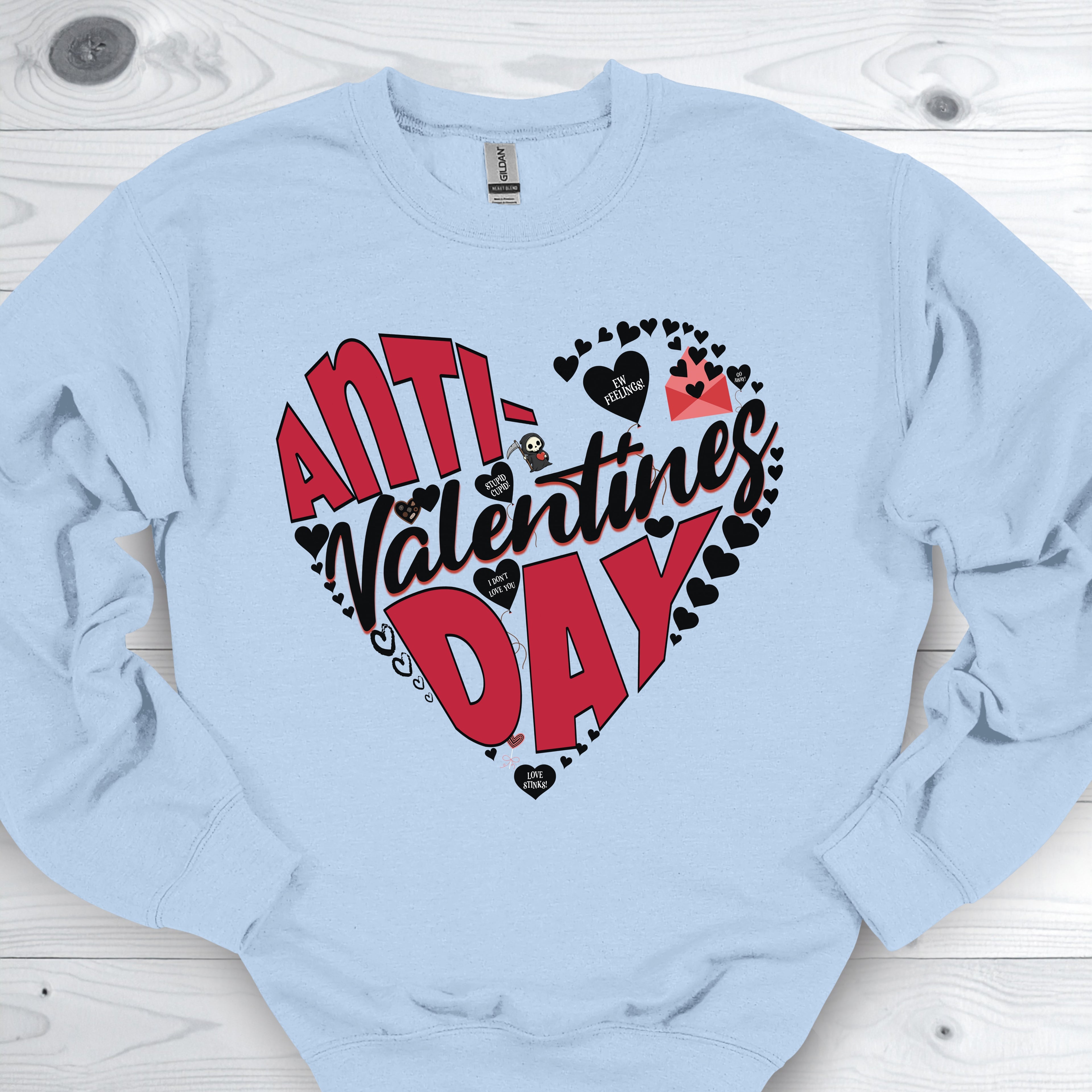 Anti Valentines Day Black Heart Sweatshirt