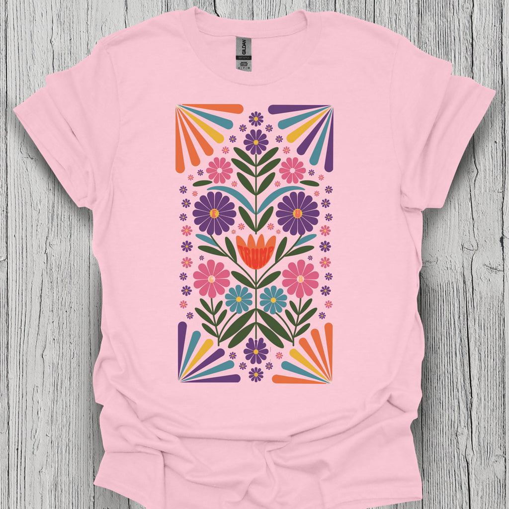 Subtle Folk Art Anti Trump Flower Shirt