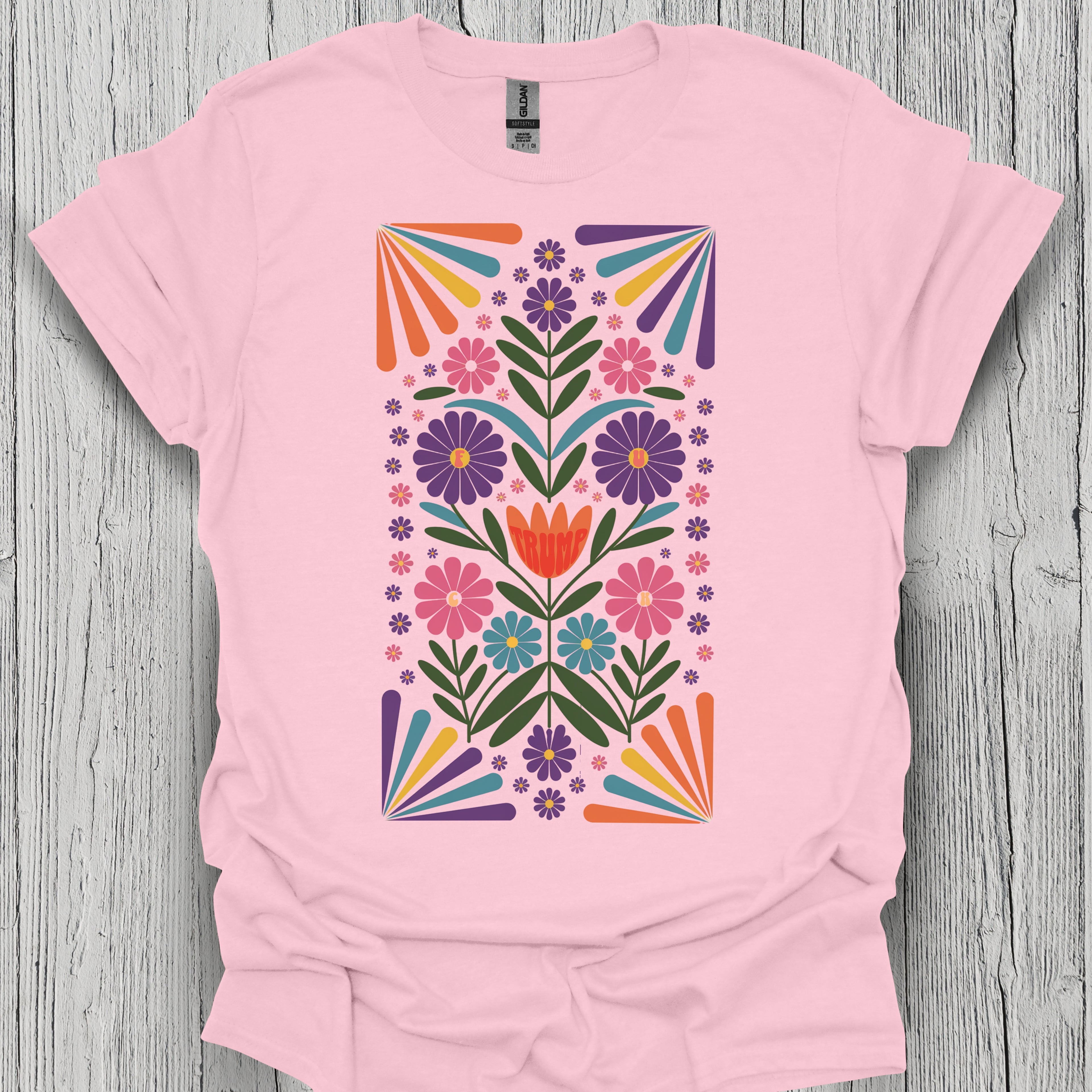 Subtle Folk Art Anti Trump Flower Shirt