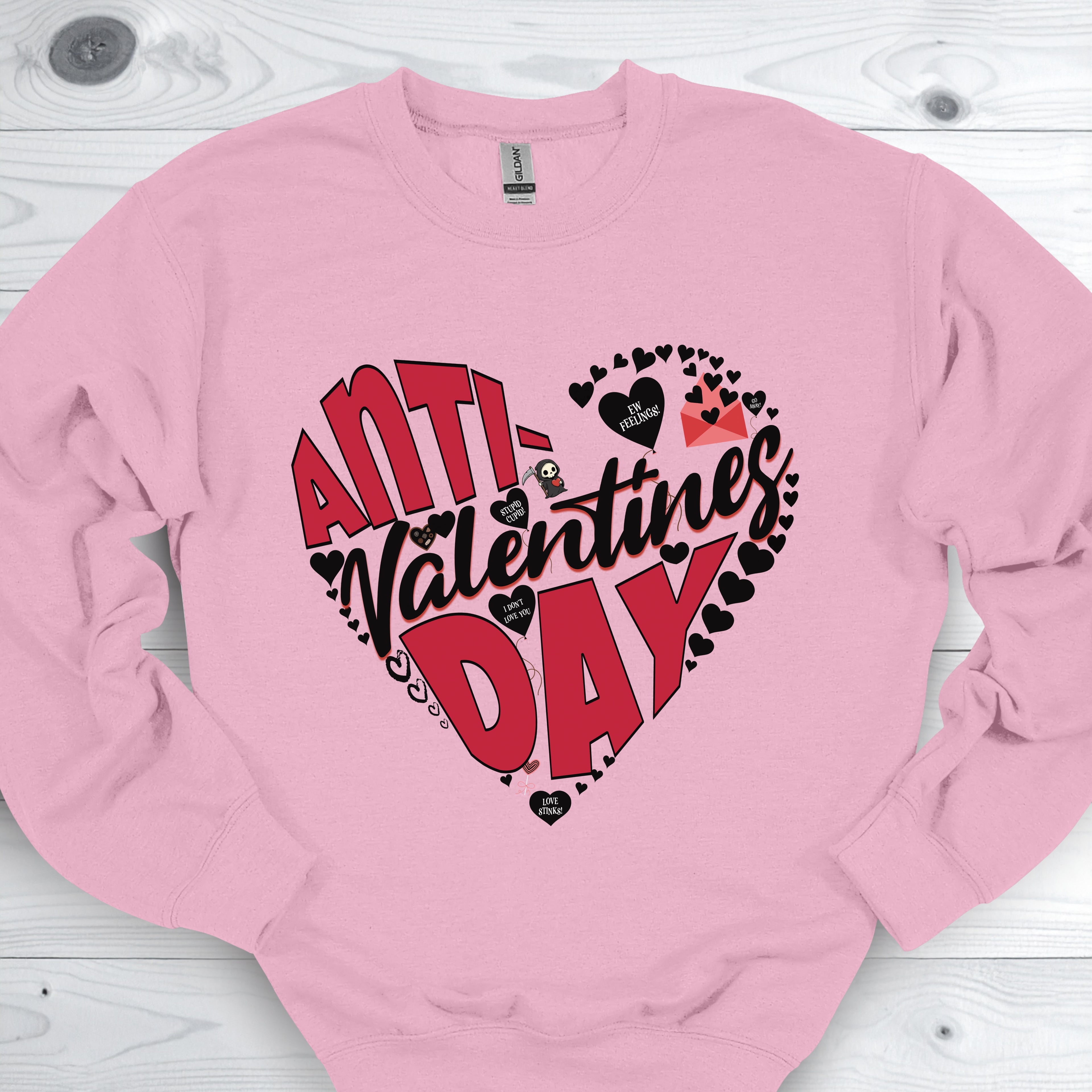 Anti Valentines Day Black Heart Sweatshirt