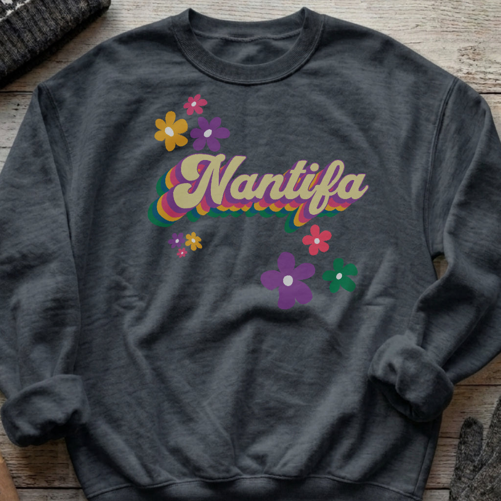 Nantifa Sweatshirt - Retro Nana Antifa Grandma Protest Crewneck