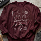 Democracy Bootleg Collage Sweatshirt - Political Protest Activist Crewneck