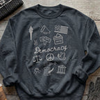 Democracy Bootleg Collage Sweatshirt - Political Protest Activist Crewneck