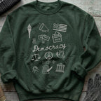 Democracy Bootleg Collage Sweatshirt - Political Protest Activist Crewneck
