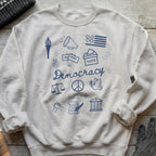 Democracy Bootleg Collage Sweatshirt - Political Protest Activist Crewneck