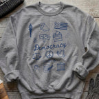 Democracy Bootleg Collage Sweatshirt - Political Protest Activist Crewneck