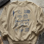 Democracy Bootleg Collage Sweatshirt - Political Protest Activist Crewneck