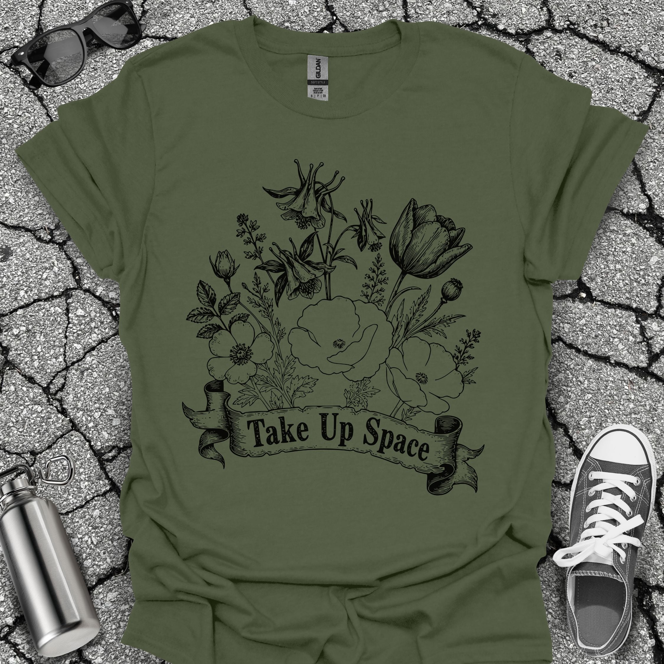 Take Up Space Floral Graphic Tee