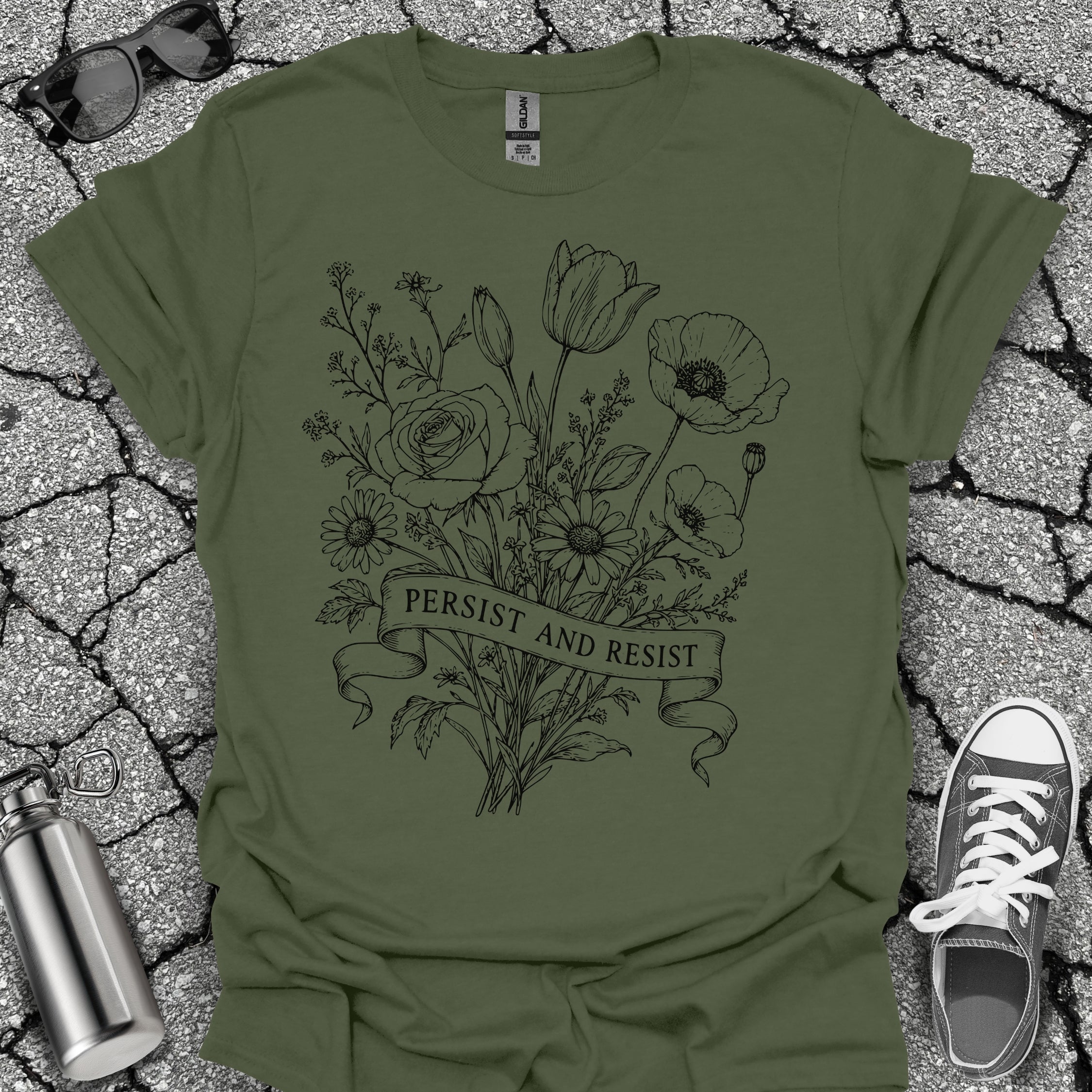 Persist and Resist Wildflower Feminist Tshirt