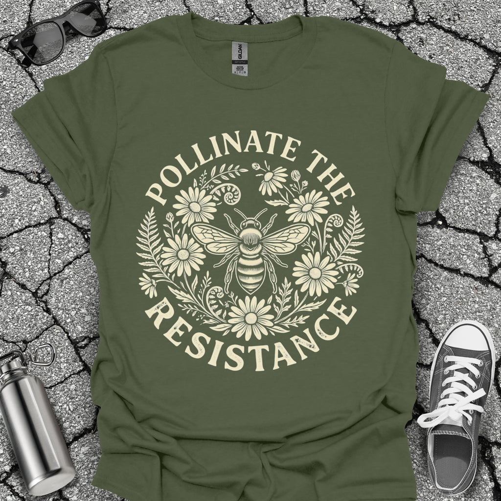 Pollinate The Resistance Bee & Wildflower Graphic T-Shirt