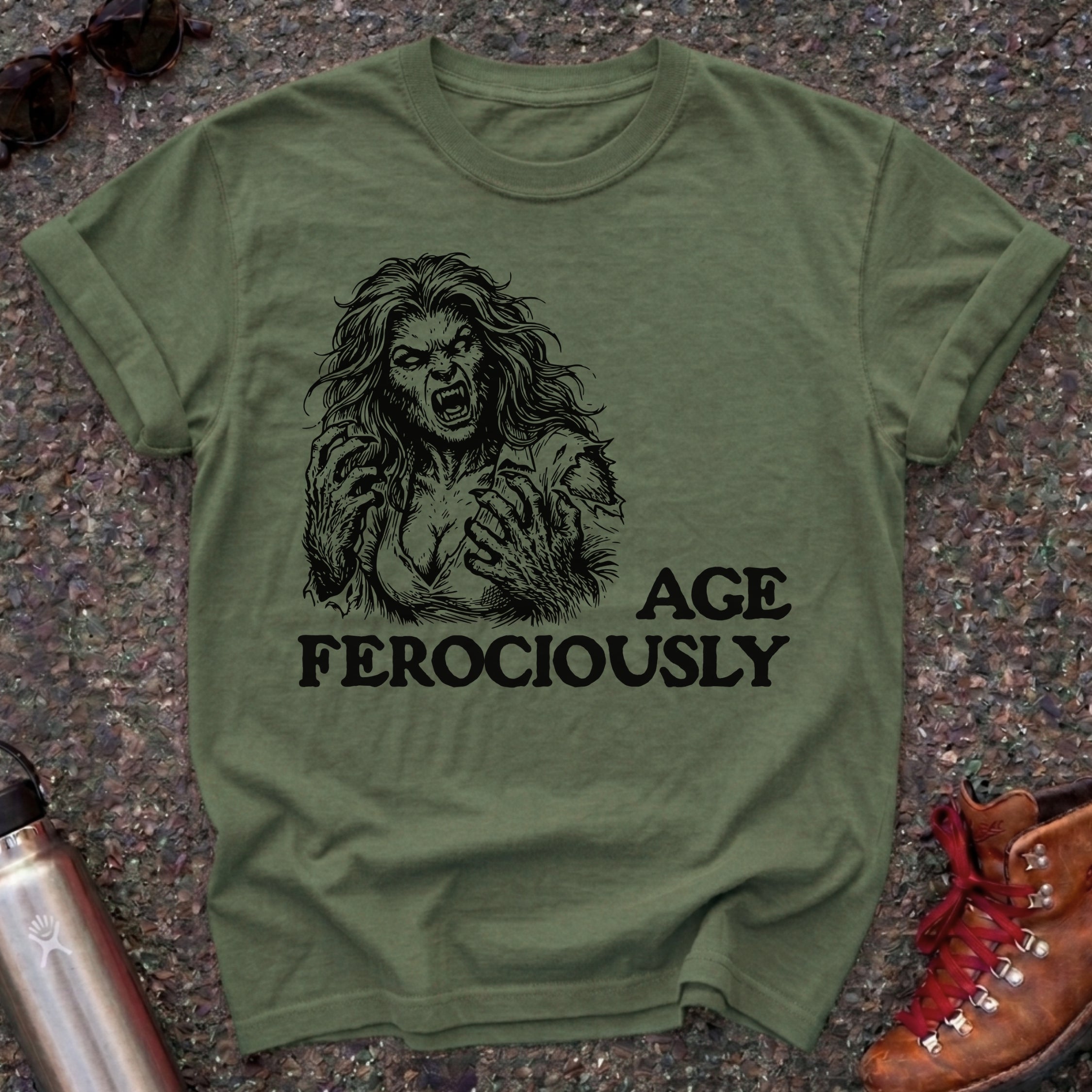 Funny Werewolf Menopause Feminist Tshirt