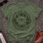 Fuck the Patriarchy Dragonfly Floral Tshirt