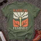 Radical Feminist Retro Floral Tshirt