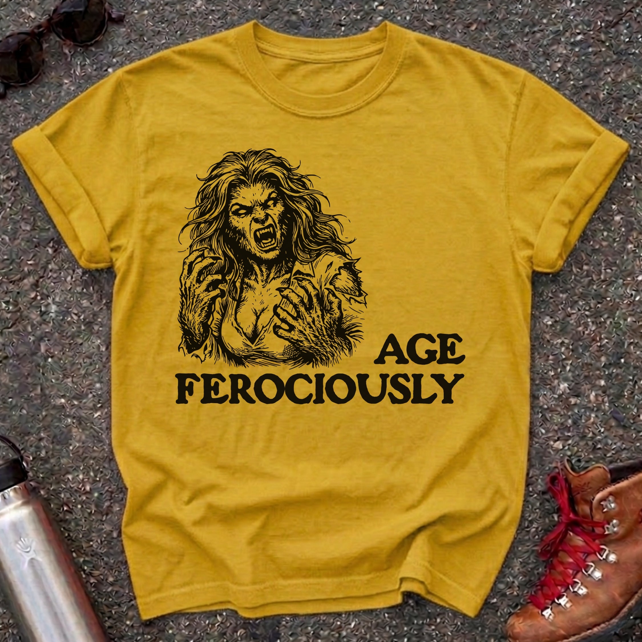 Funny Werewolf Menopause Feminist Tshirt