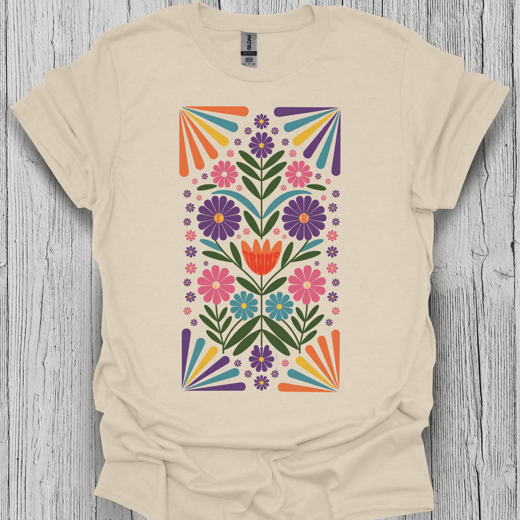 Subtle Folk Art Anti Trump Flower Shirt