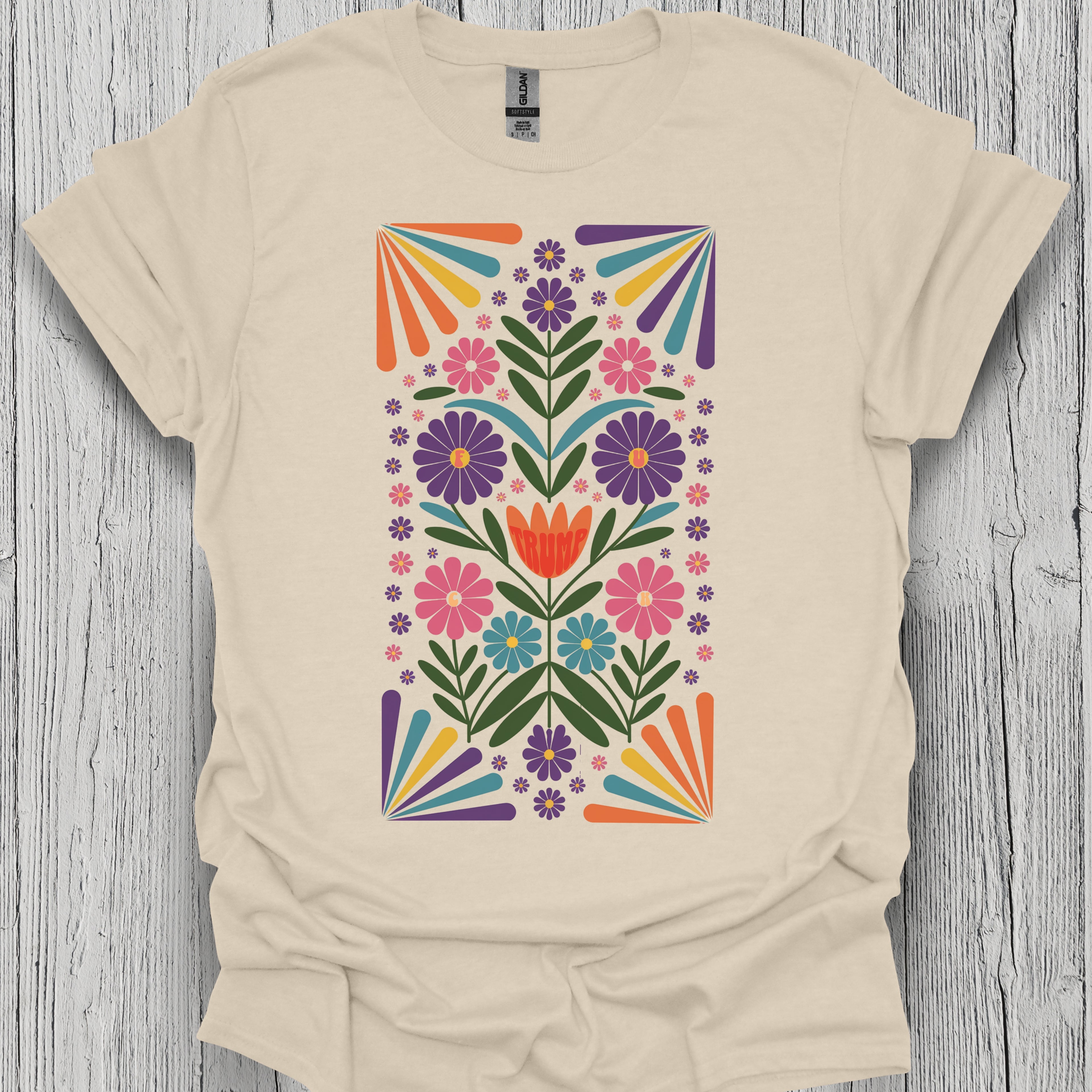 Subtle Folk Art Anti Trump Flower Shirt